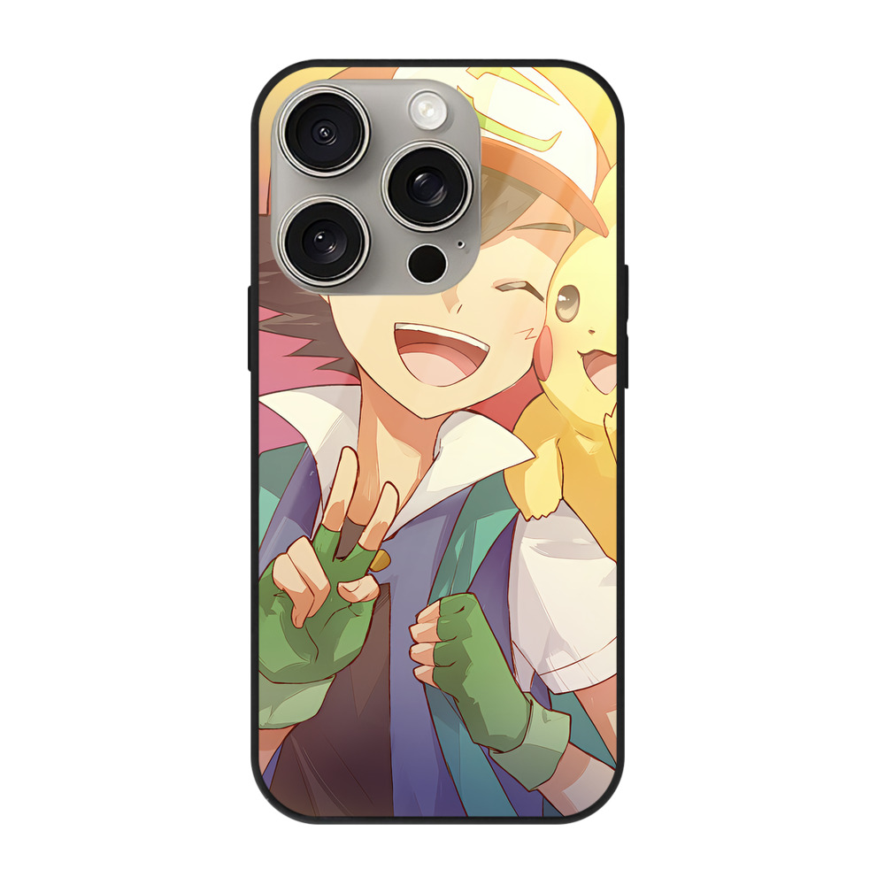 （画像用） ポケットモンスター Pokémon 【iPhone15Pro対応】スマホケース 耐衝撃＆黄変防止 背面ガラス