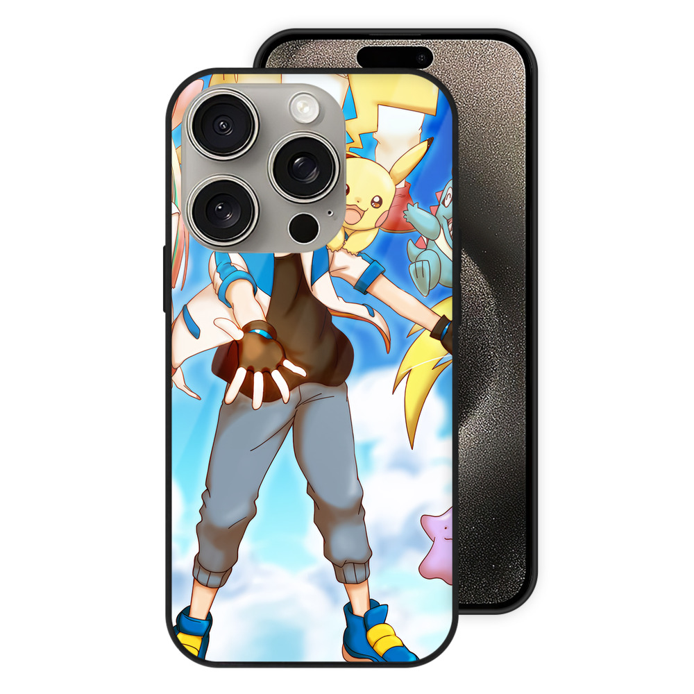 （画像用） ポケットモンスター Pokémon 【iPhone15Pro対応】スマホケース 耐衝撃＆黄変防止 背面ガラス