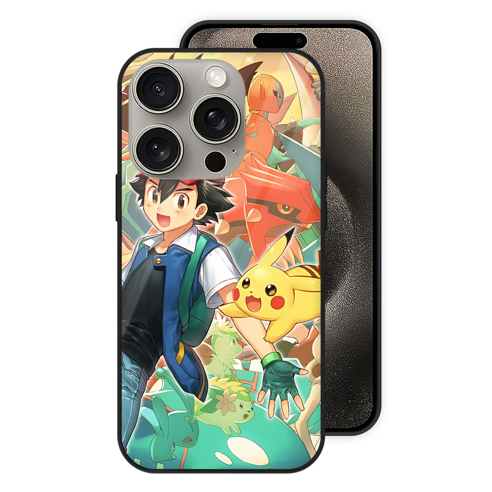 （画像用） ポケットモンスター Pokémon 【iPhone15Pro対応】スマホケース 耐衝撃＆黄変防止 背面ガラス