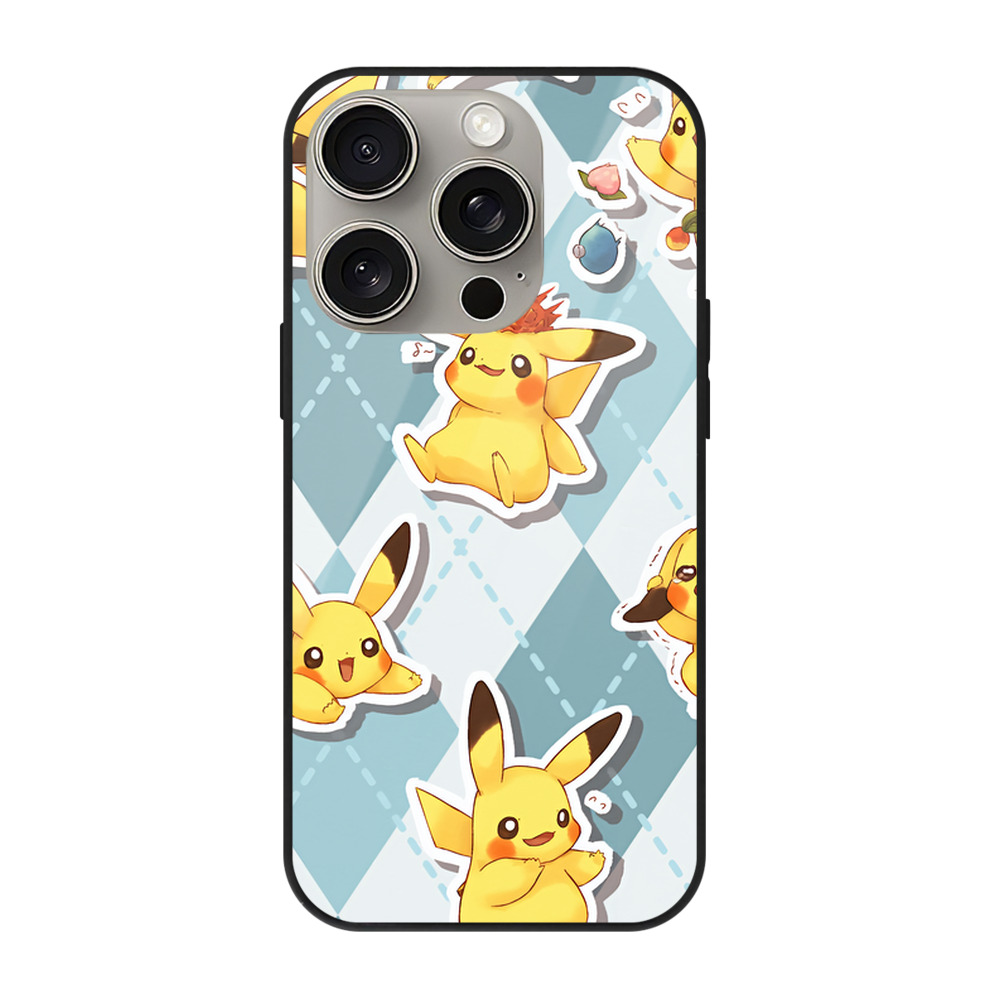 （画像用） ポケットモンスター Pokémon 【iPhone15Pro対応】スマホケース 耐衝撃＆黄変防止 背面ガラス