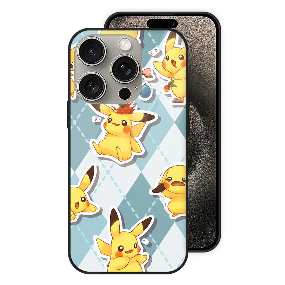 （画像用） ポケットモンスター Pokémon 【iPhone15Pro対応】スマホケース 耐衝撃＆黄変防止 背面ガラス