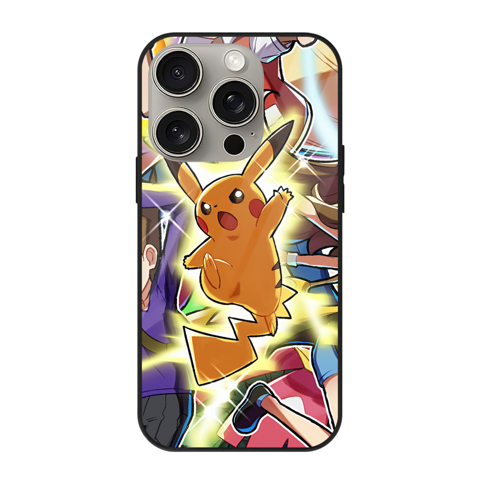 （画像用） ポケットモンスター Pokémon 【iPhone15Pro対応】スマホケース 耐衝撃＆黄変防止 背面ガラス