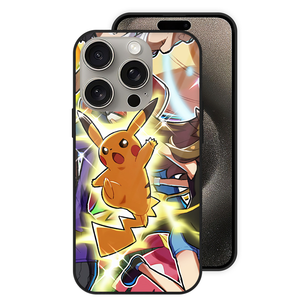 （画像用） ポケットモンスター Pokémon 【iPhone15Pro対応】スマホケース 耐衝撃＆黄変防止 背面ガラス
