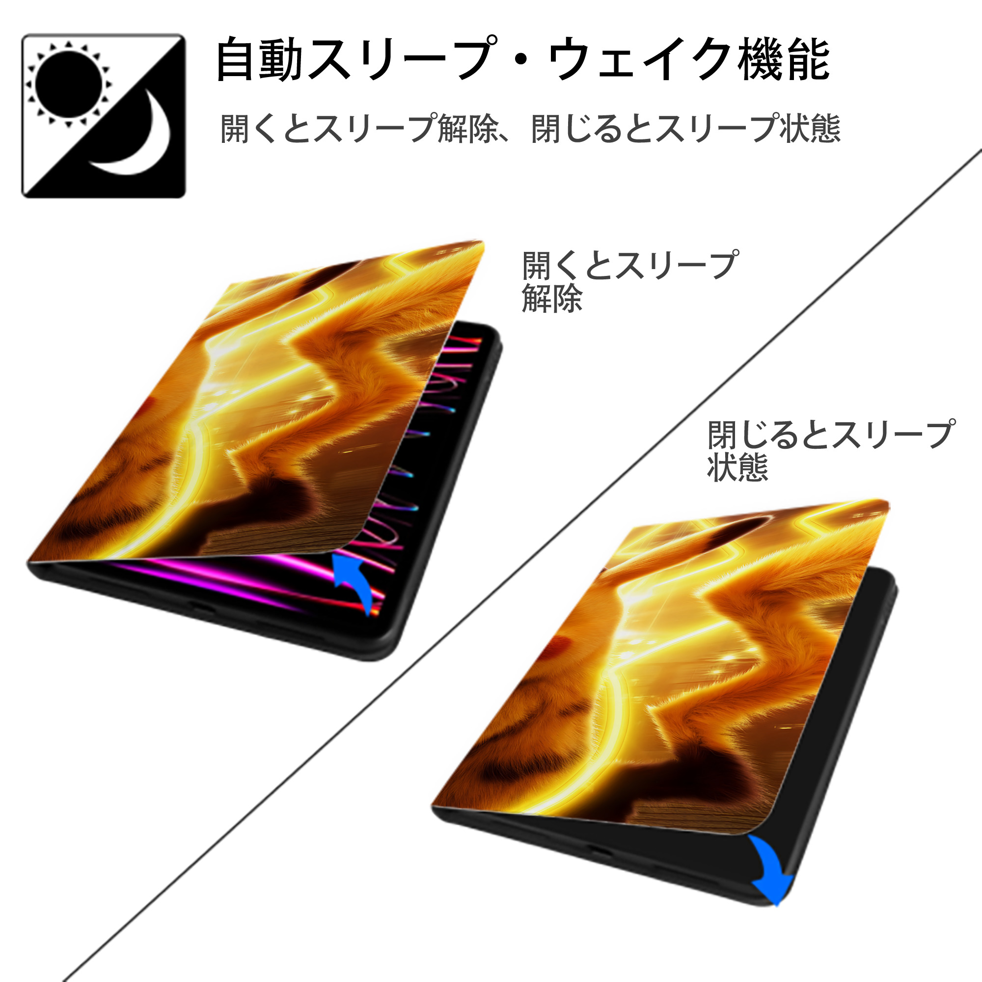 ポケットモンスター Pokémon IPad ケース ブック型 PUレザー TPU 耐衝撃 軽量 薄型 ペン収納なし 全面保護 IPad 各モデル対応