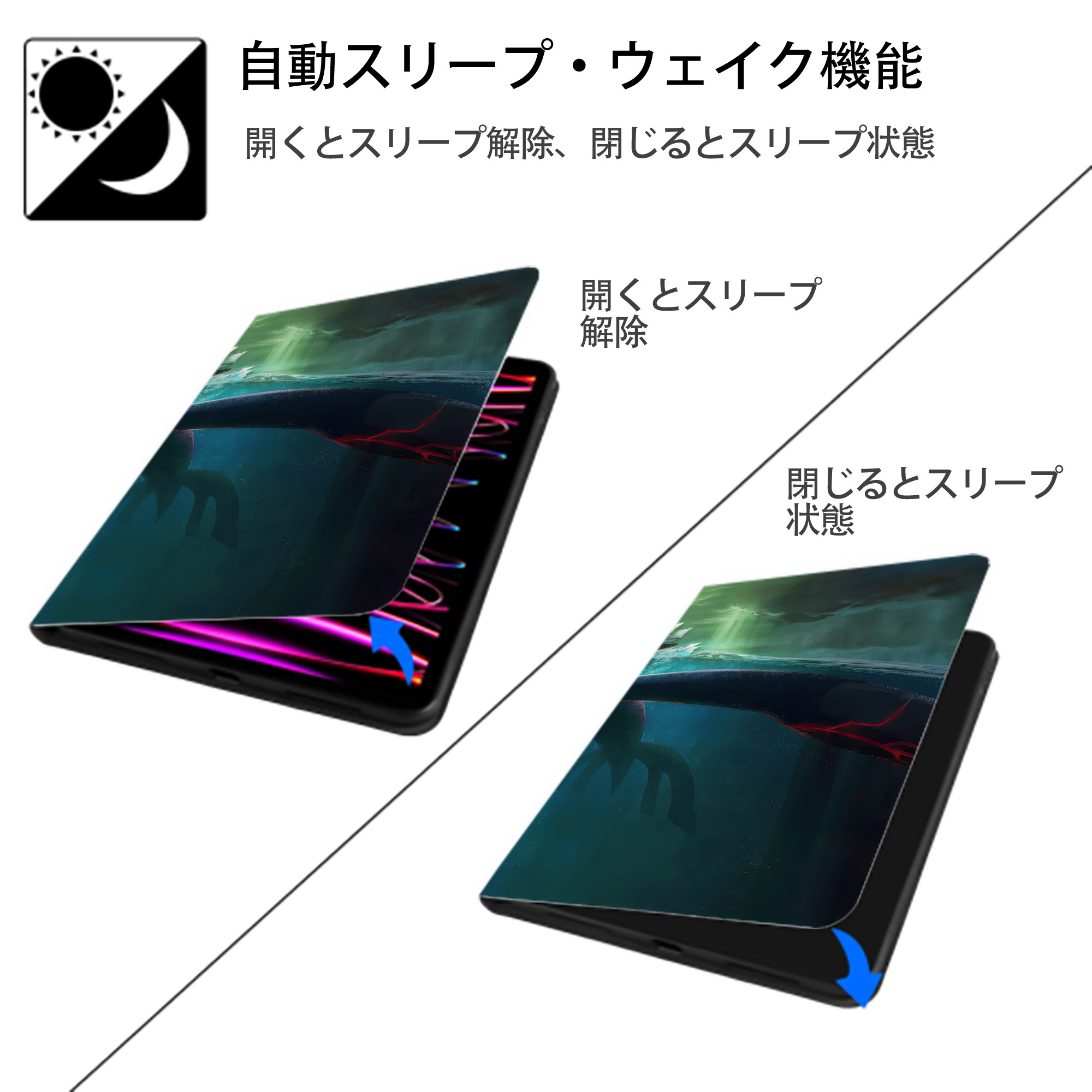 ポケットモンスター Pokémon IPad ケース ブック型 PUレザー TPU 耐衝撃 軽量 薄型 ペン収納なし 全面保護 IPad 各モデル対応