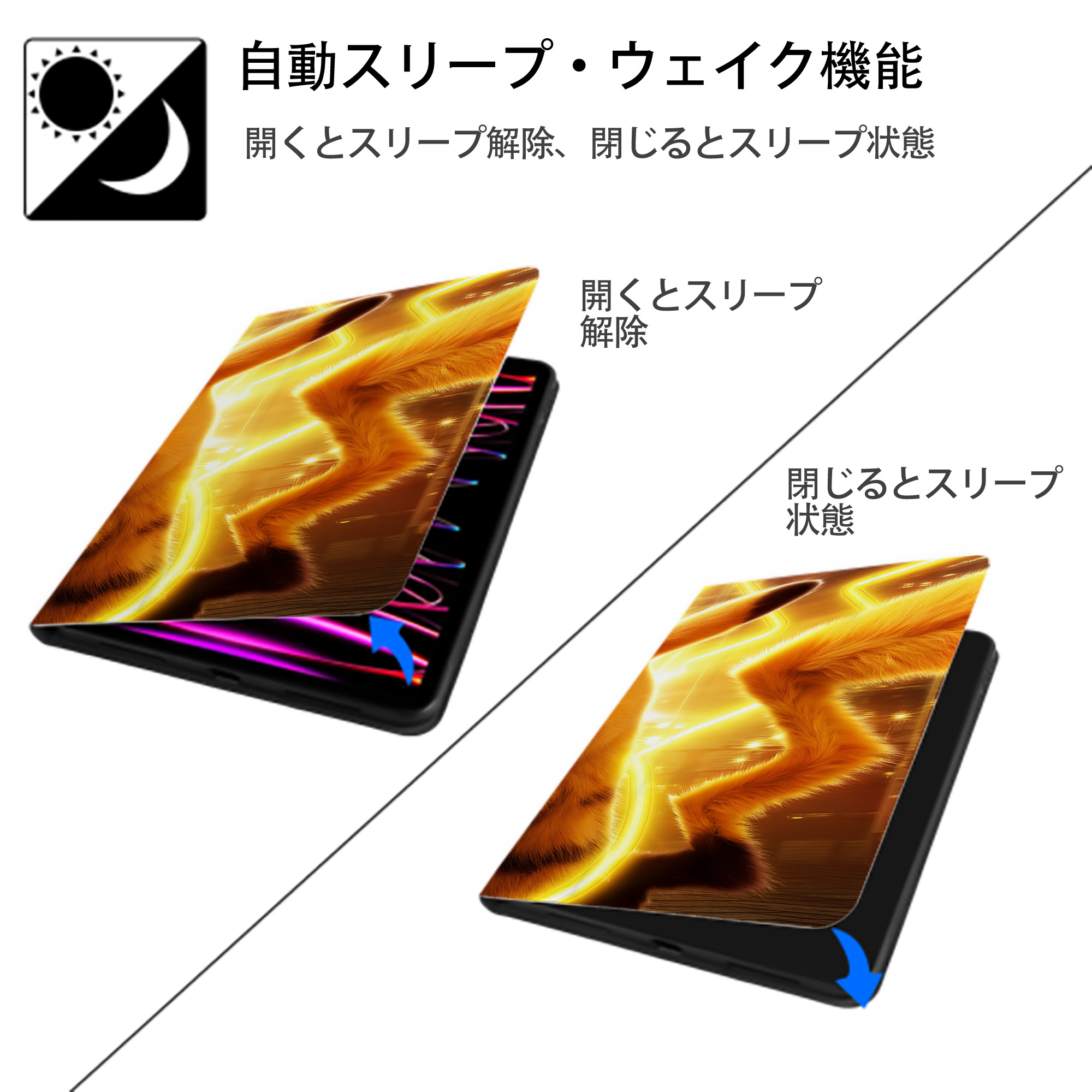 ポケットモンスター Pokémon IPad ケース ブック型 PUレザー TPU 耐衝撃 軽量 薄型 ペン収納なし 全面保護 IPad 各モデル対応