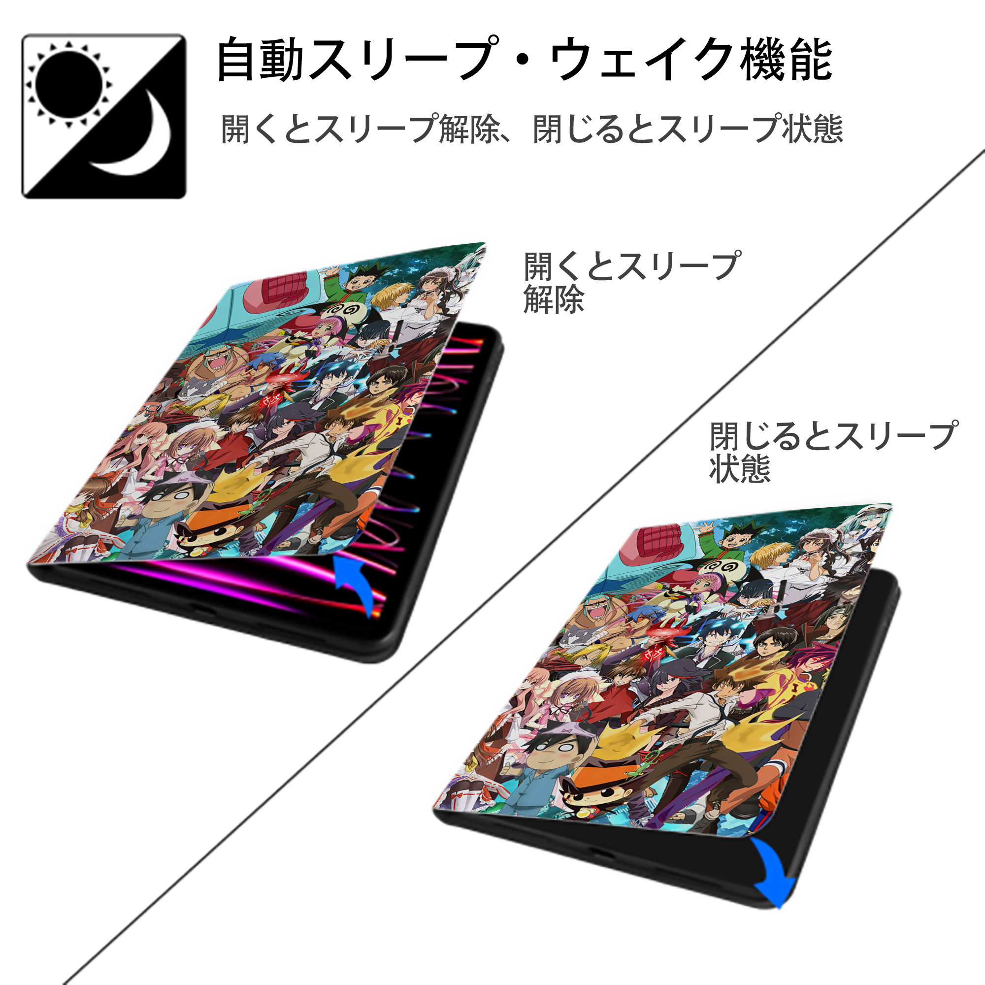 ポケットモンスター Pokémon IPad ケース ブック型 PUレザー TPU 耐衝撃 軽量 薄型 ペン収納なし 全面保護 IPad 各モデル対応