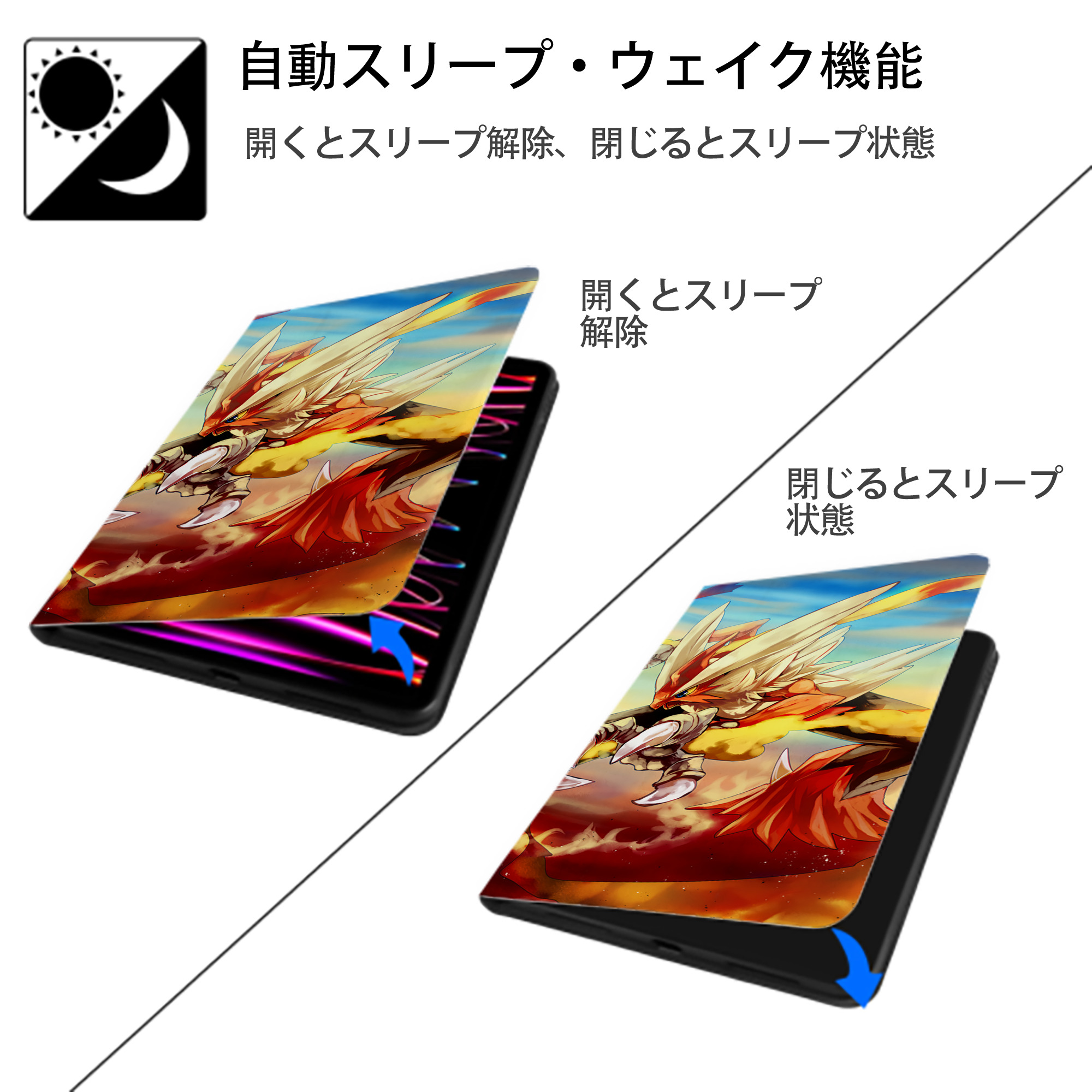 ポケットモンスター Pokémon IPad ケース ブック型 PUレザー TPU 耐衝撃 軽量 薄型 ペン収納なし 全面保護 IPad 各モデル対応