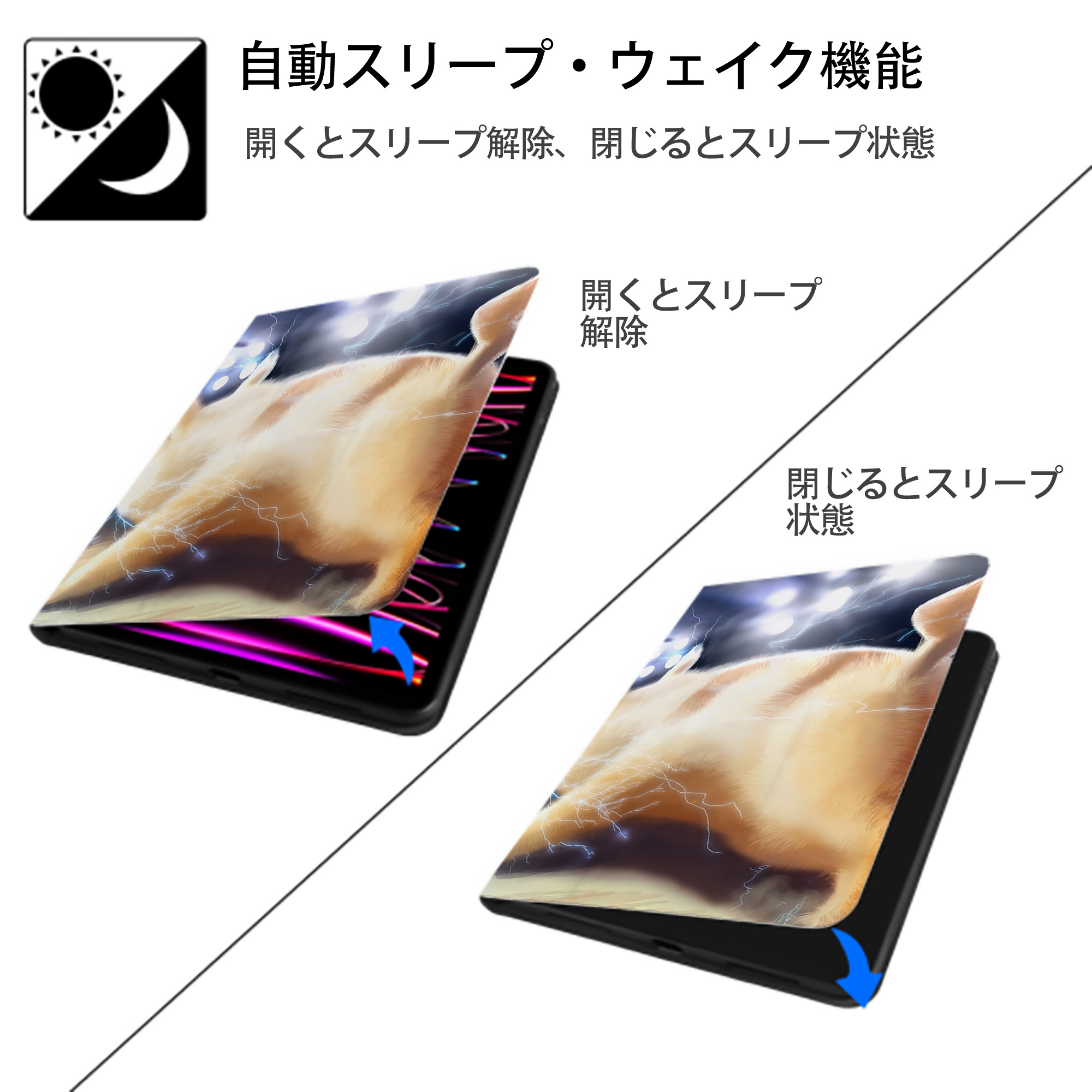 ポケットモンスター Pokémon IPadケース ペンホルダー付き ブックスタイルデザイン
