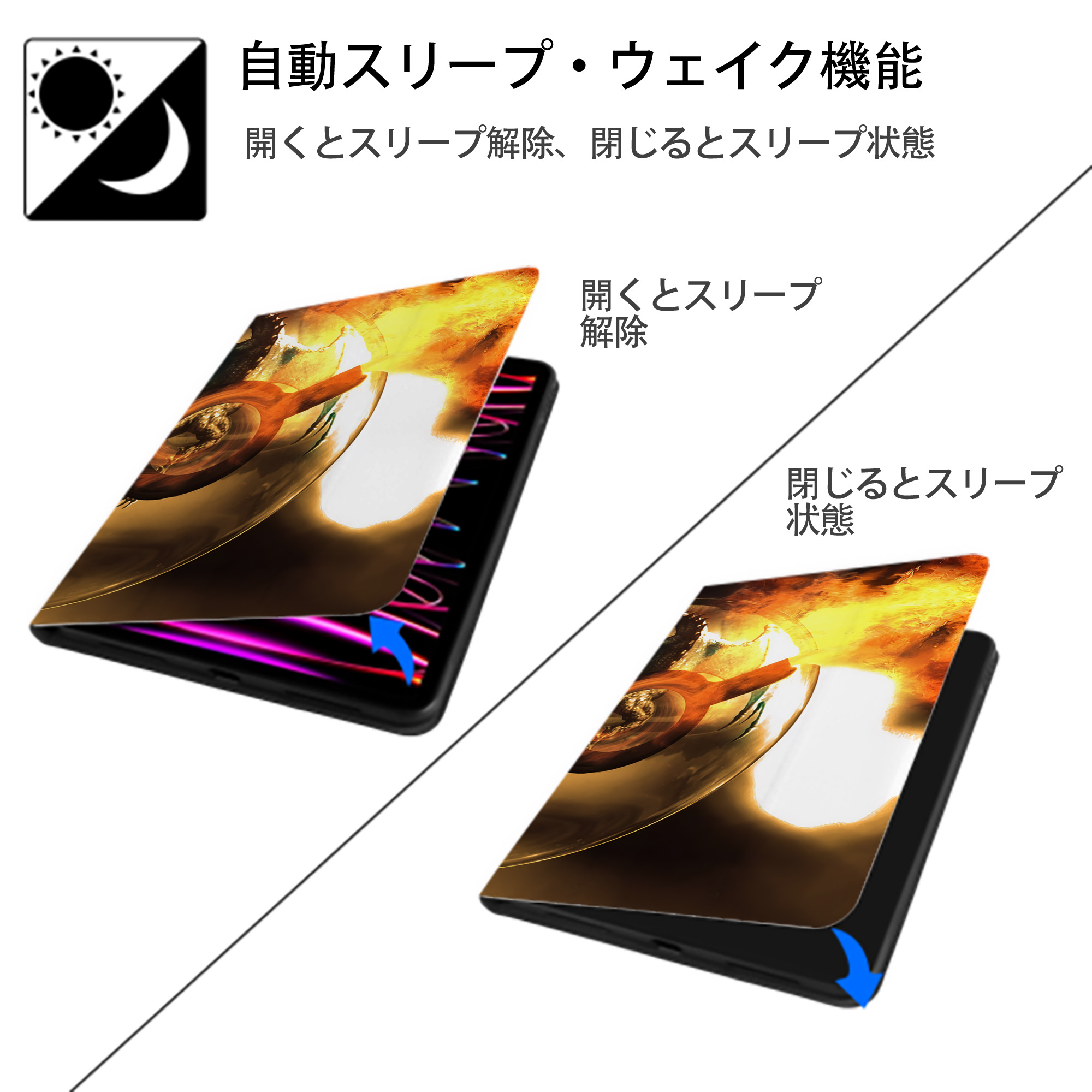 ポケットモンスター Pokémon IPadケース ペンホルダー付き ブックスタイルデザイン