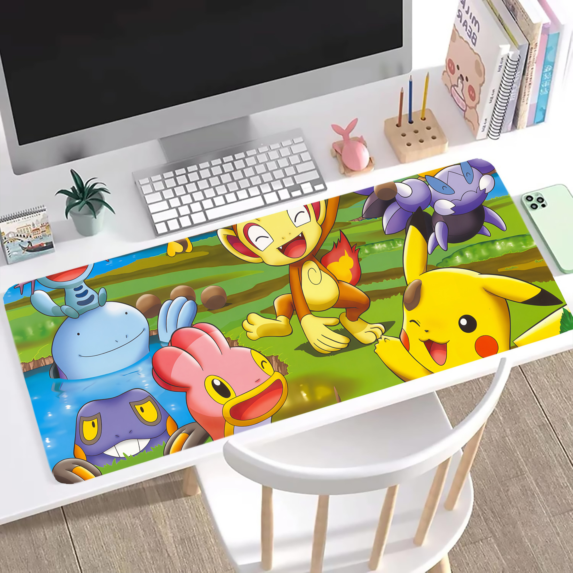 （画像用） ポケットモンスター Pokémon ステッチ加工 大判デスクマット／滑り止めマウスパッド