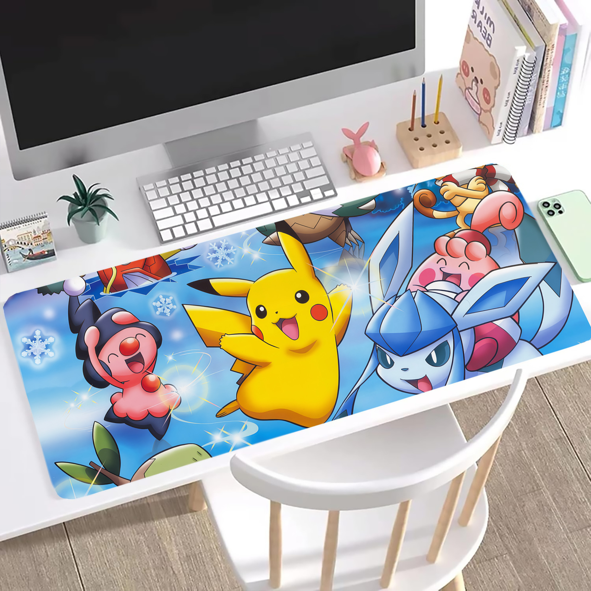 （画像用） ポケットモンスター Pokémon ステッチ加工 大判デスクマット／滑り止めマウスパッド