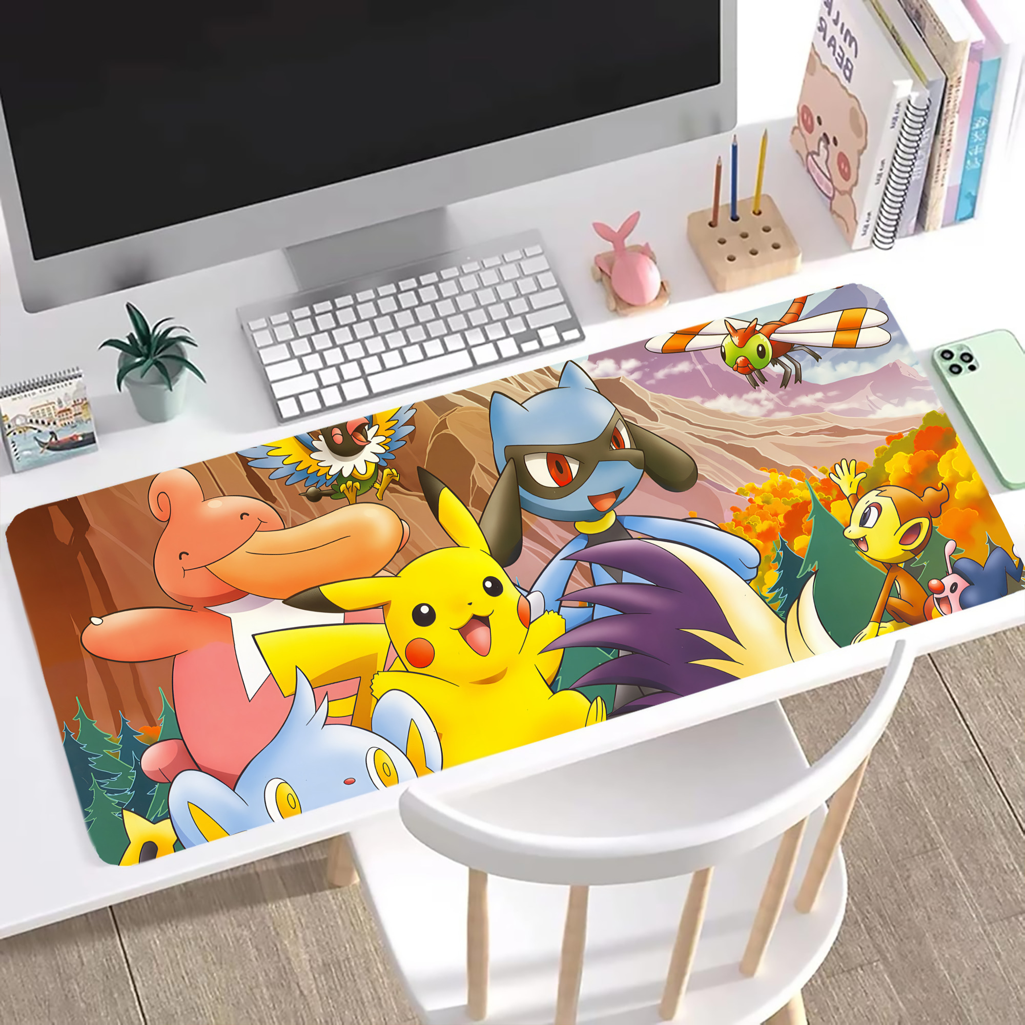 （画像用） ポケットモンスター Pokémon ステッチ加工 大判デスクマット／滑り止めマウスパッド