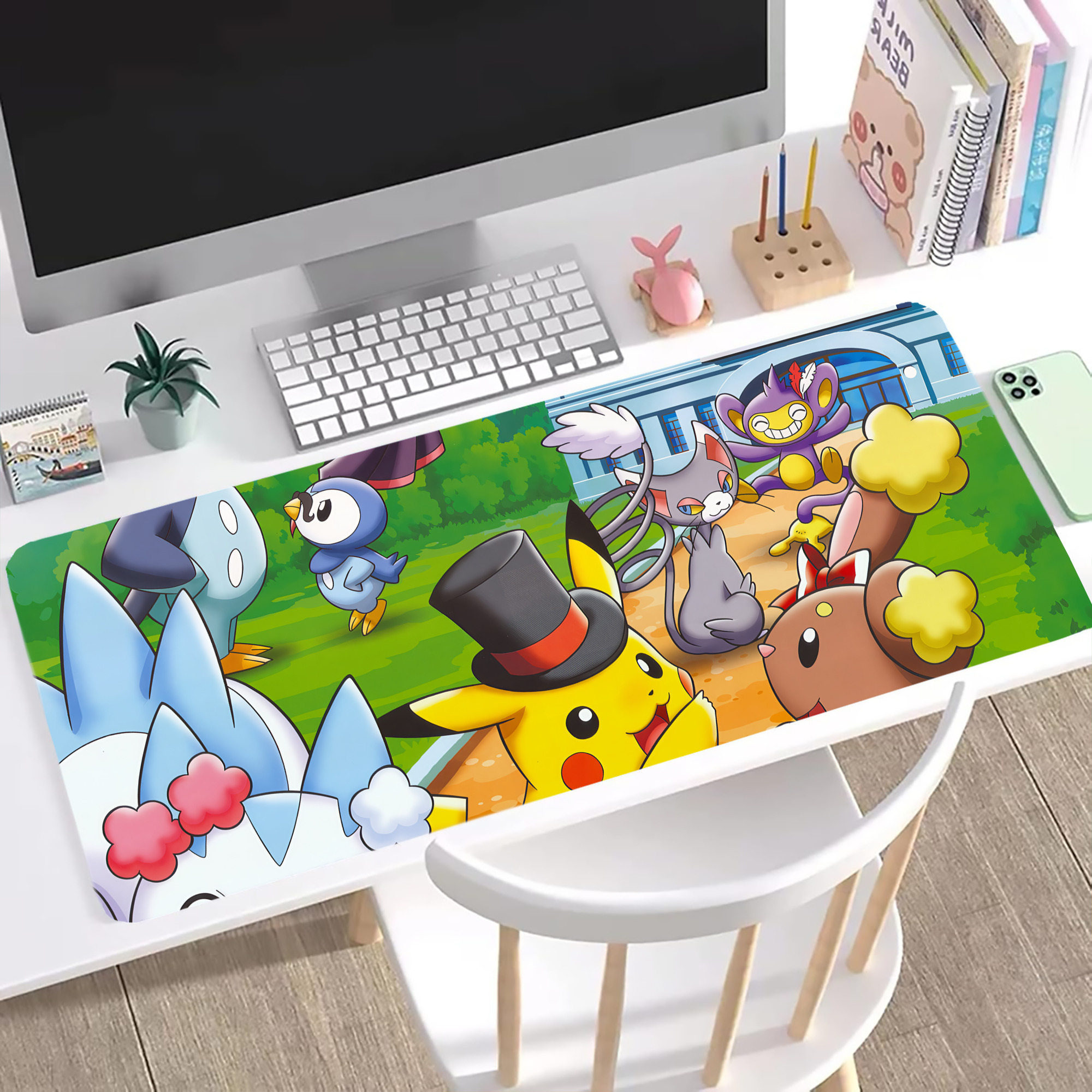 （画像用） ポケットモンスター Pokémon ステッチ加工 大判デスクマット／滑り止めマウスパッド
