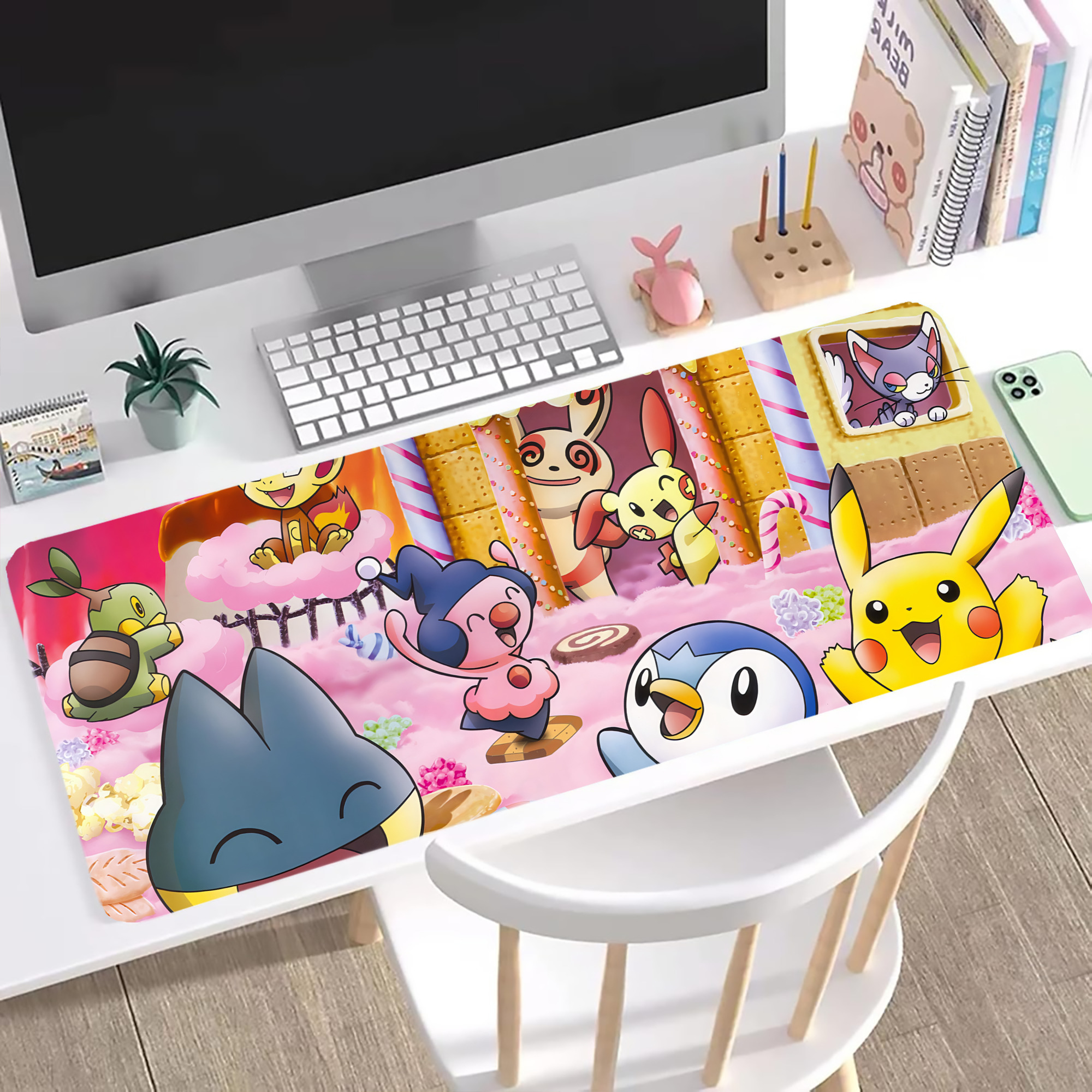 （画像用） ポケットモンスター Pokémon ステッチ加工 大判デスクマット／滑り止めマウスパッド