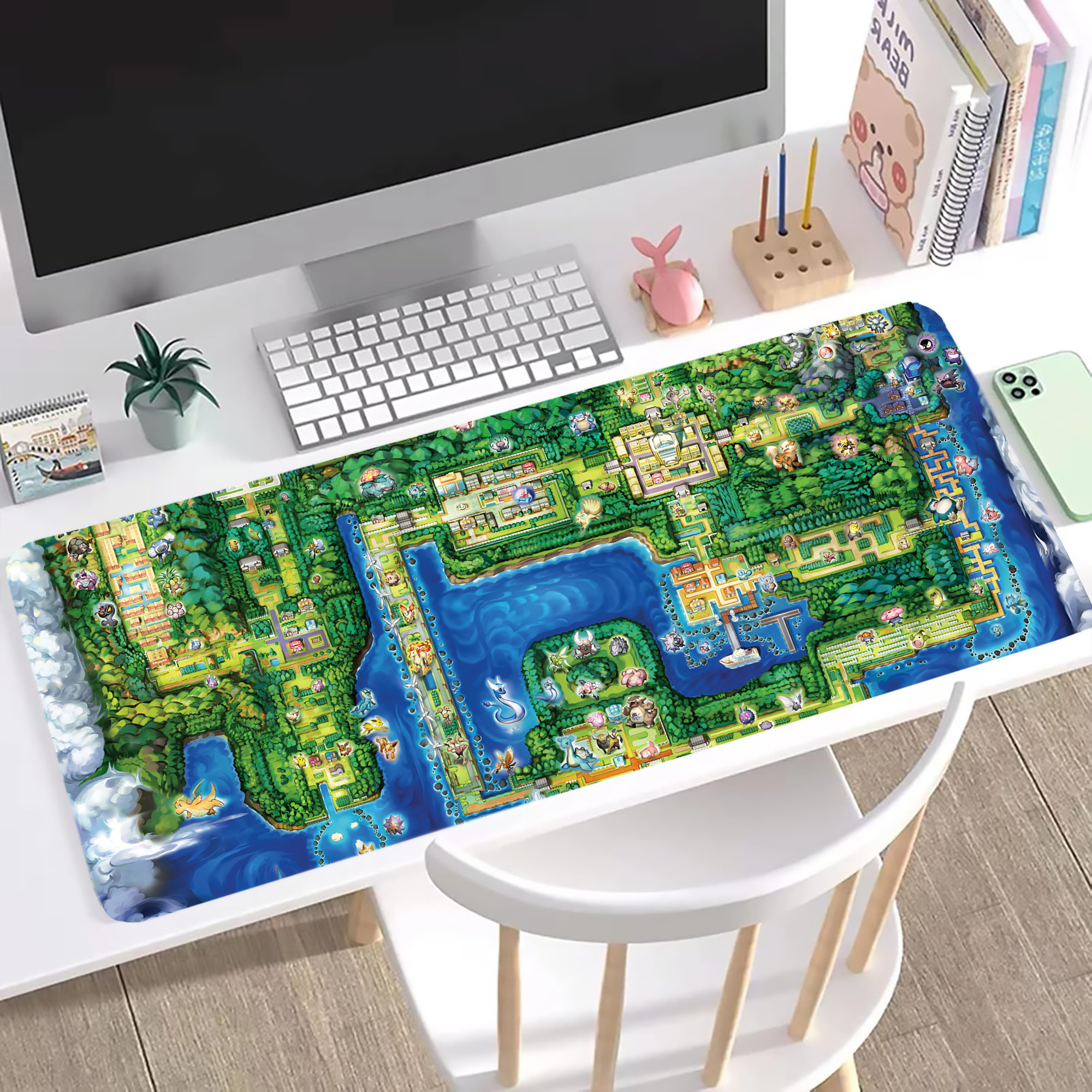（画像用） ポケットモンスター Pokémon ステッチ加工 大判デスクマット／滑り止めマウスパッド