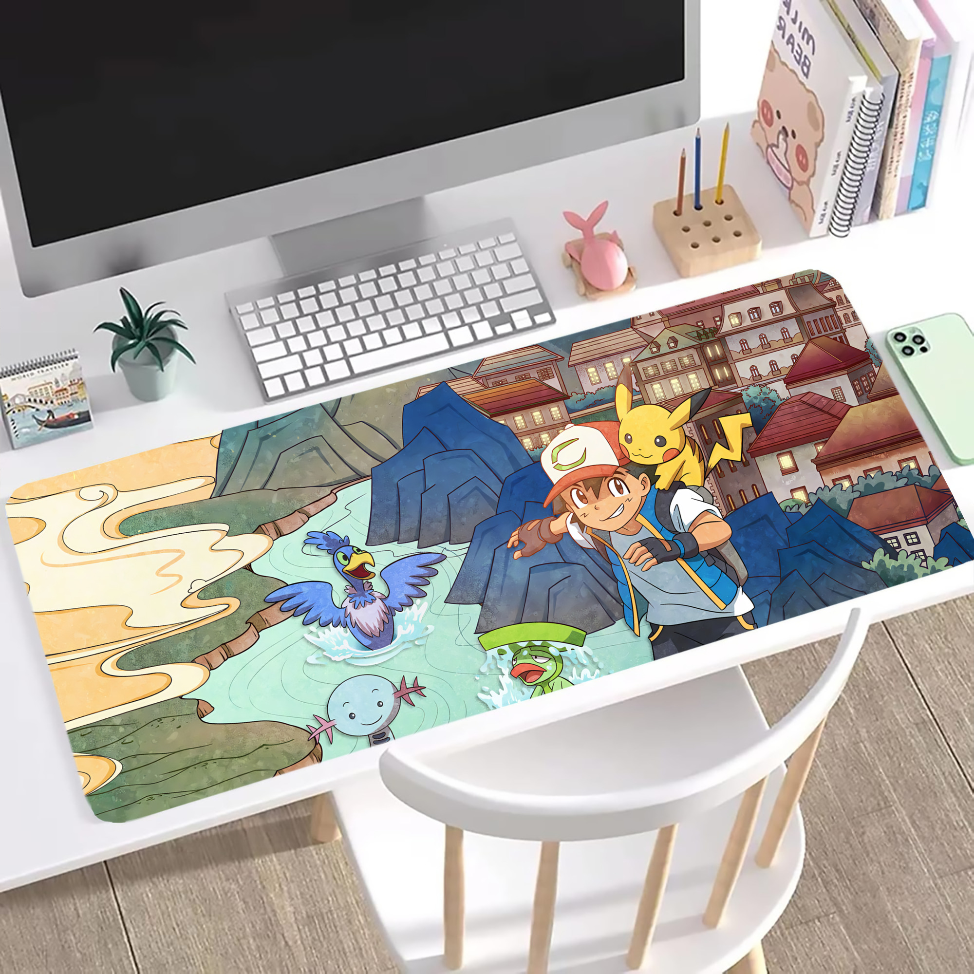 （画像用） ポケットモンスター Pokémon ステッチ加工 大判デスクマット／滑り止めマウスパッド