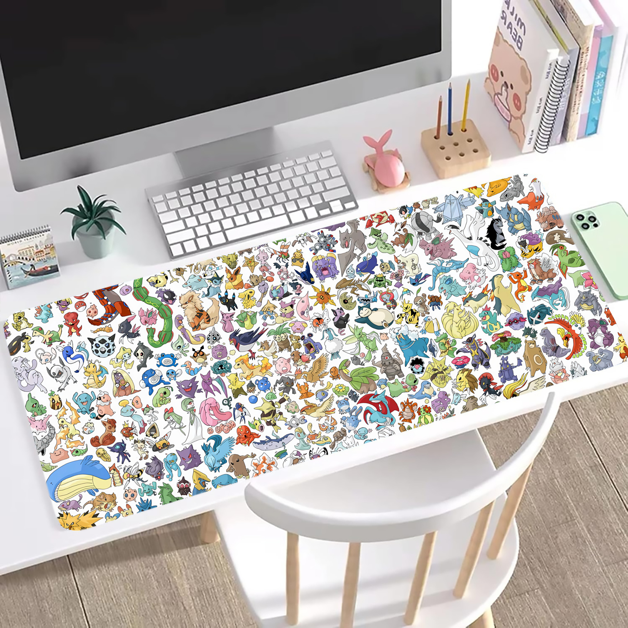 （画像用） ポケットモンスター Pokémon ステッチ加工 大判デスクマット／滑り止めマウスパッド