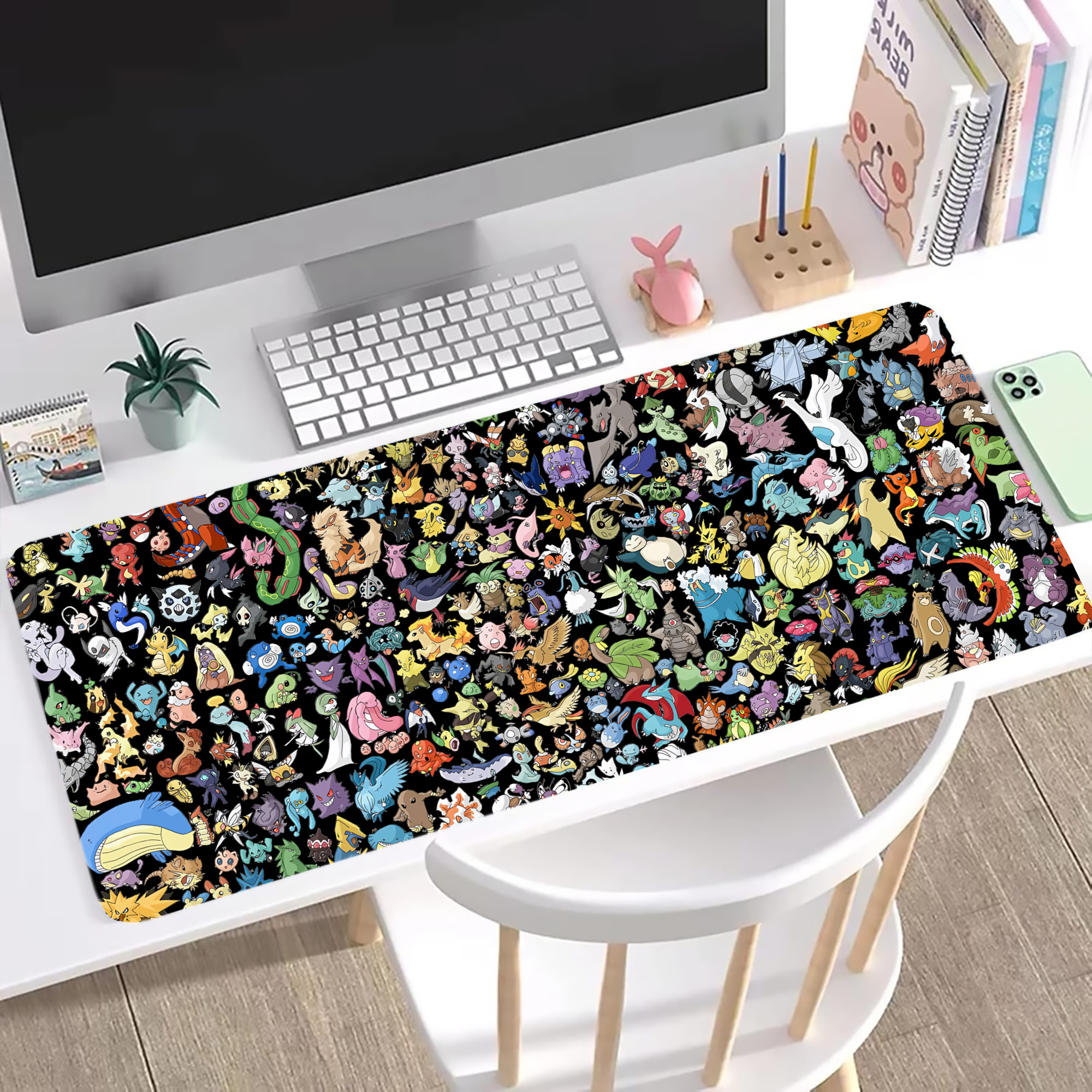 （画像用） ポケットモンスター Pokémon ステッチ加工 大判デスクマット／滑り止めマウスパッド