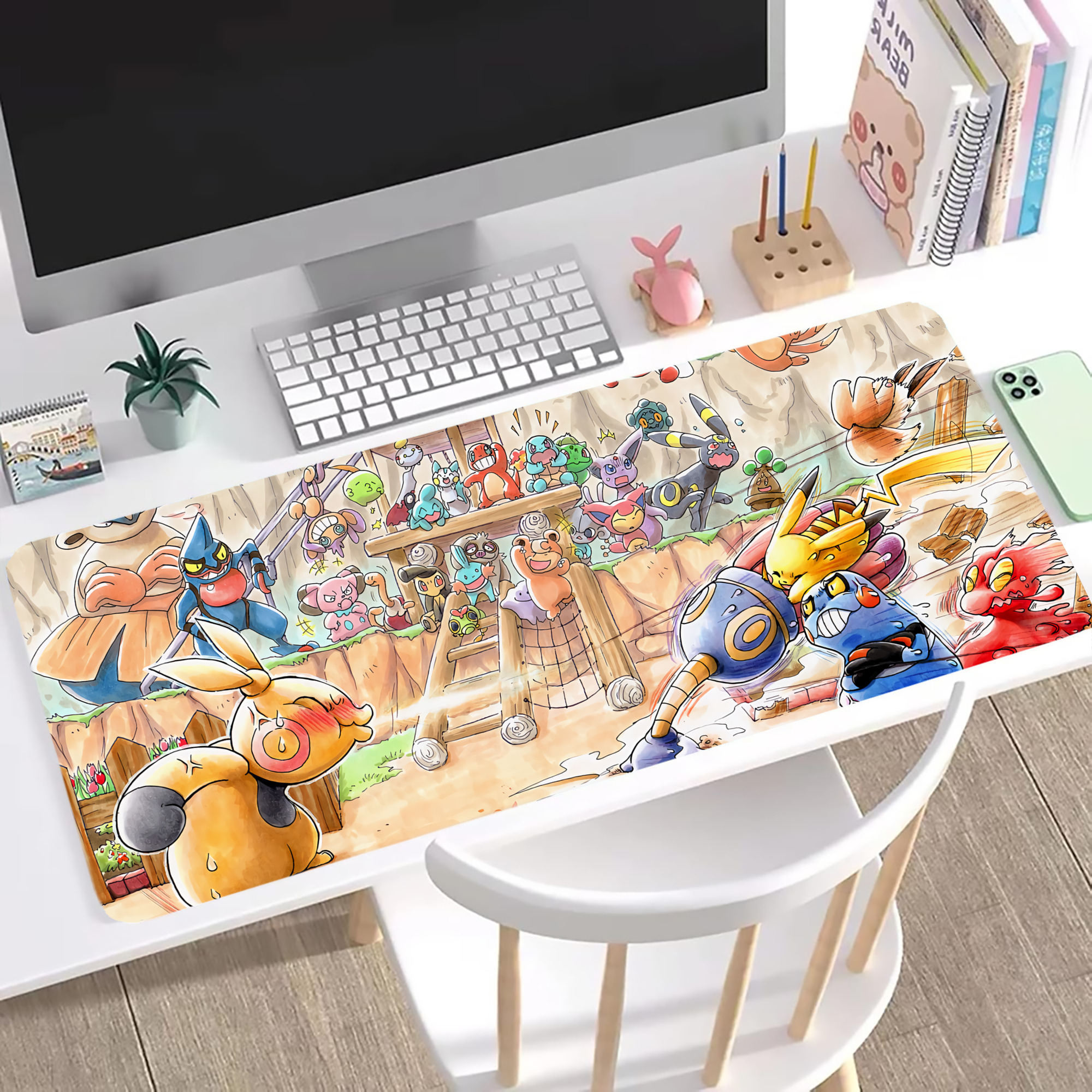 （画像用） ポケットモンスター Pokémon ステッチ加工 大判デスクマット／滑り止めマウスパッド