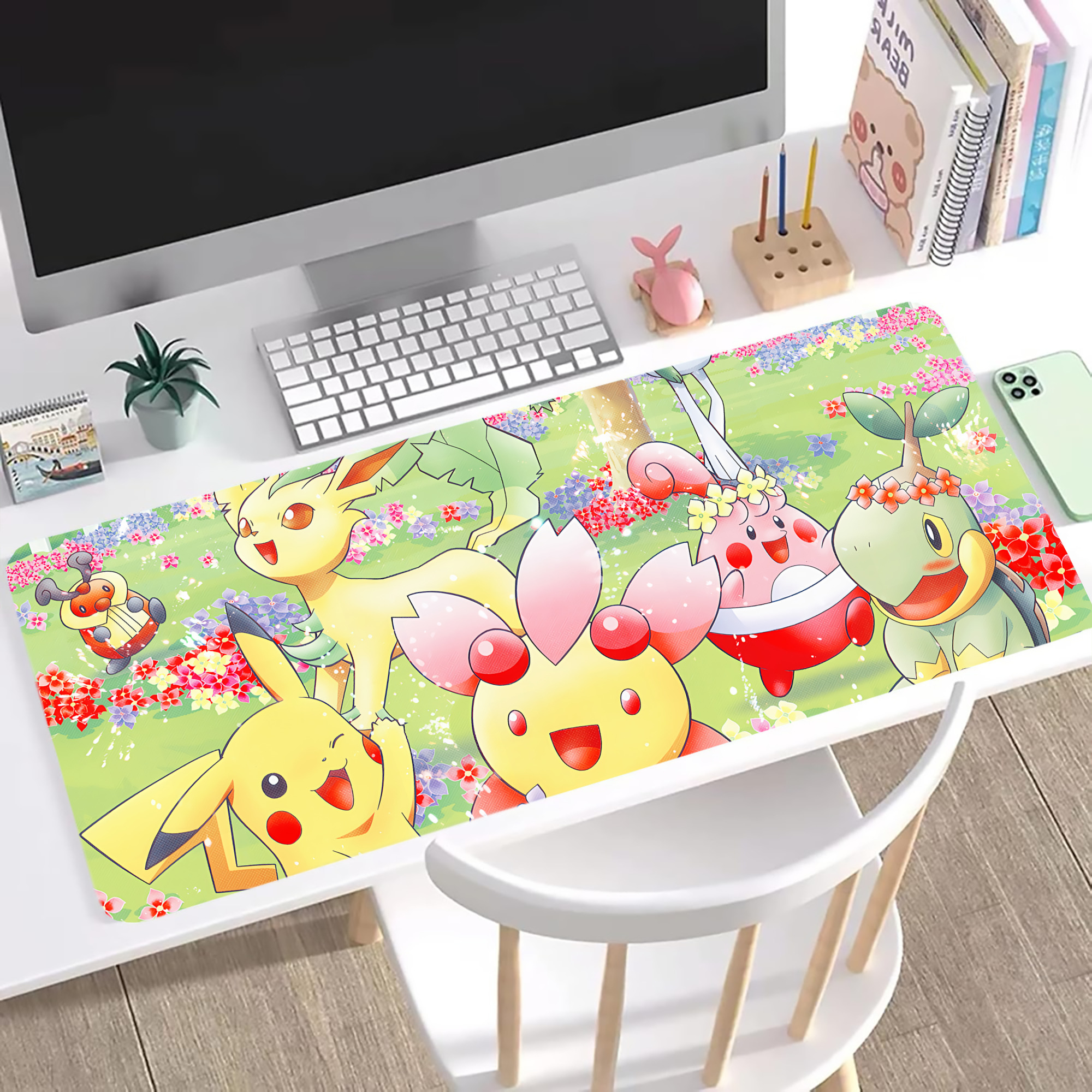 （画像用） ポケットモンスター Pokémon ステッチ加工 大判デスクマット／滑り止めマウスパッド
