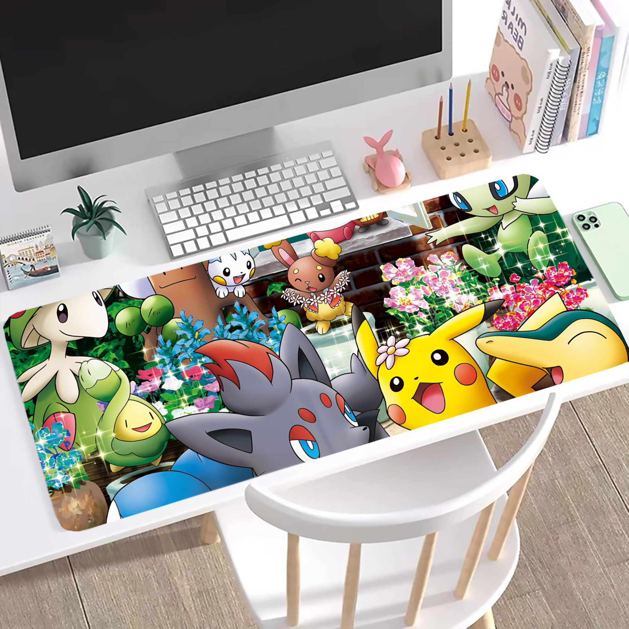 （画像用） ポケットモンスター Pokémon ステッチ加工 大判デスクマット／滑り止めマウスパッド