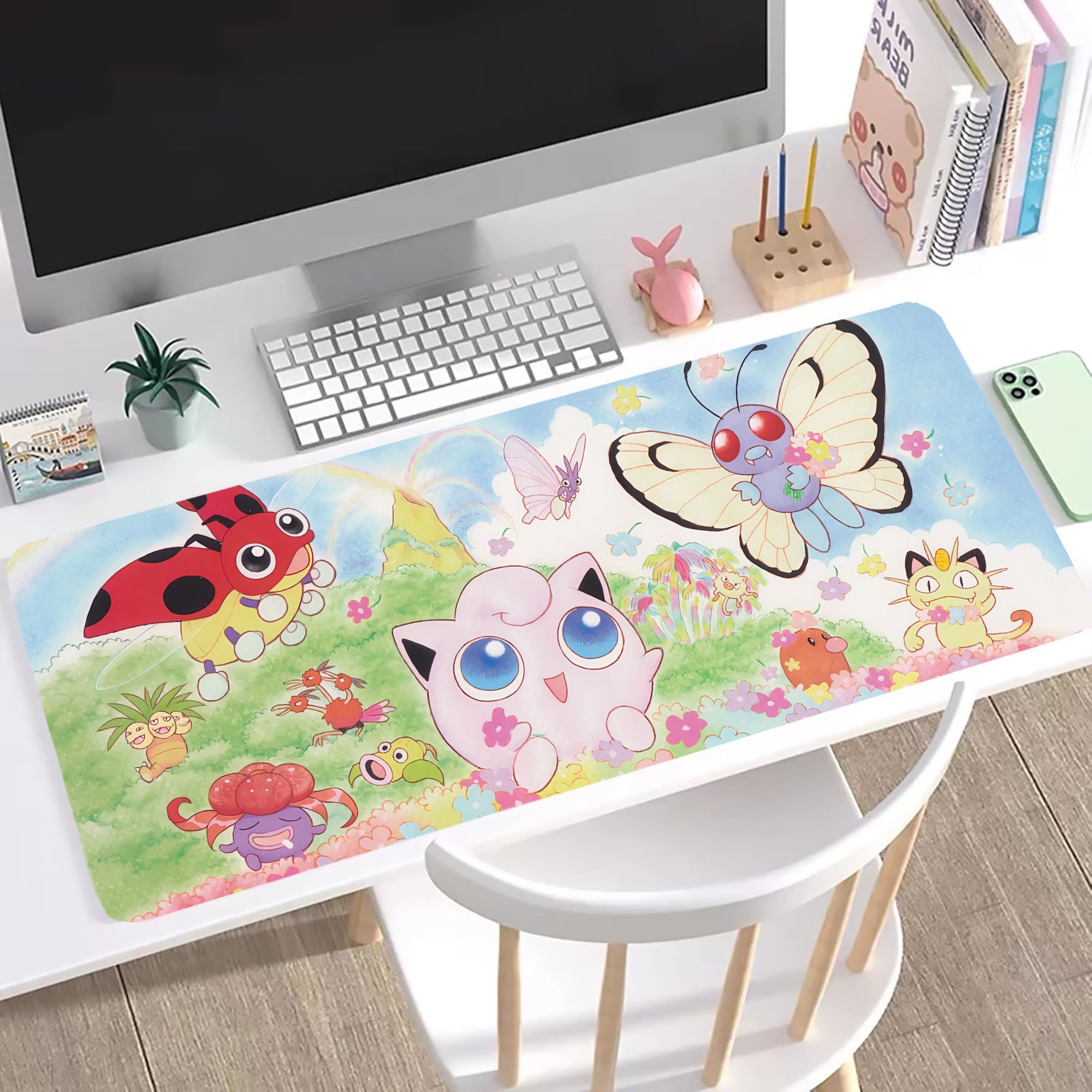 （画像用） ポケットモンスター Pokémon ステッチ加工 大判デスクマット／滑り止めマウスパッド