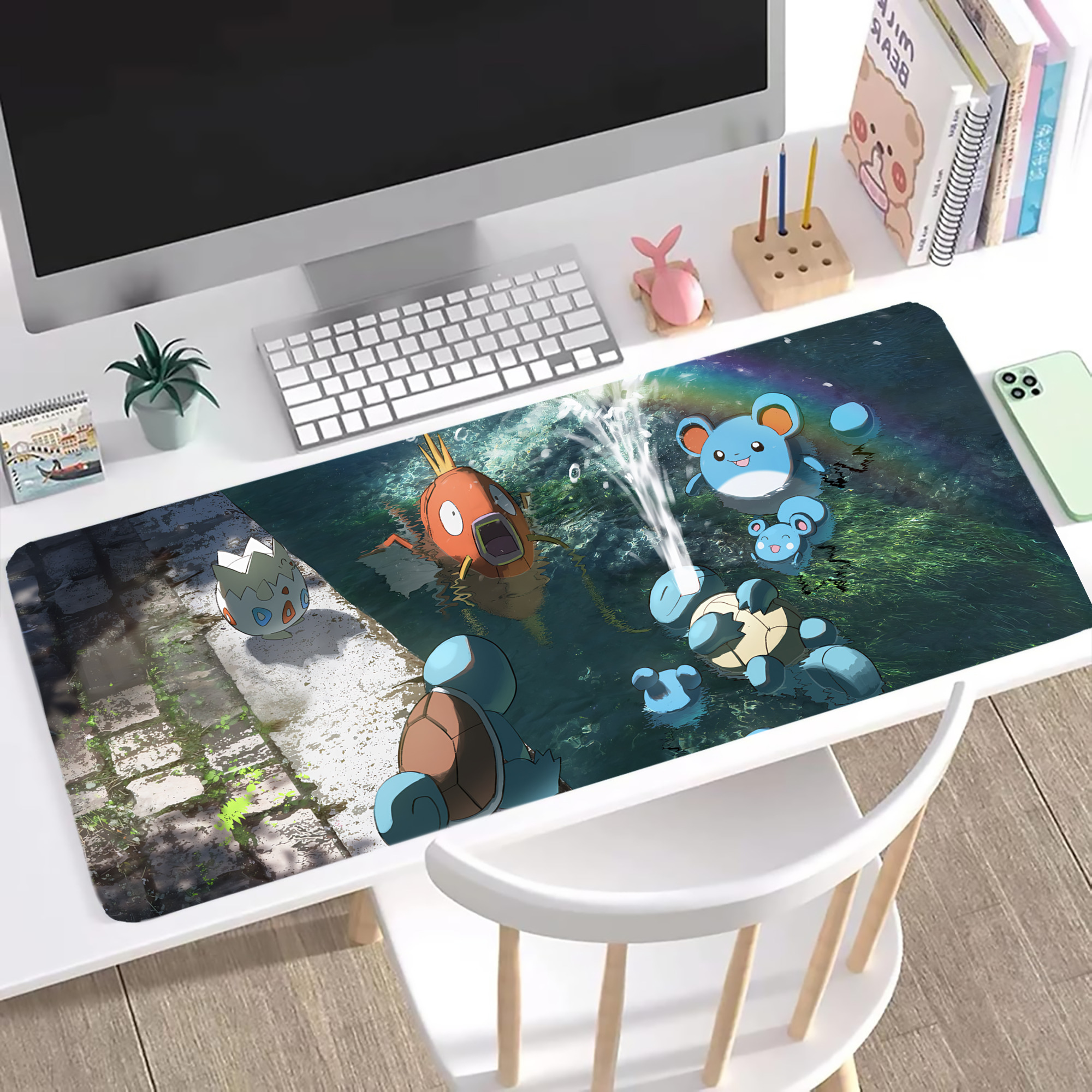（画像用） ポケットモンスター Pokémon ステッチ加工 大判デスクマット／滑り止めマウスパッド