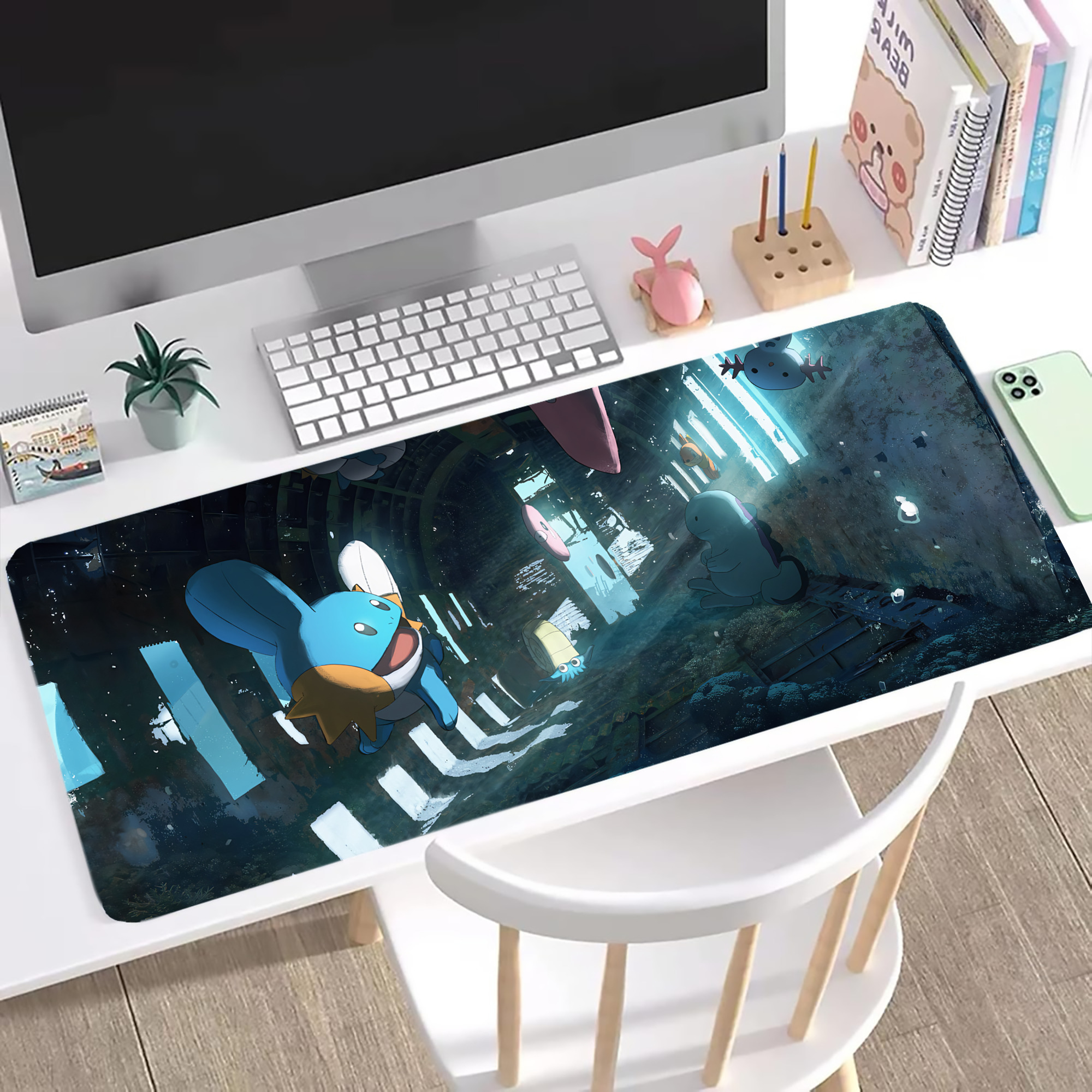 （画像用） ポケットモンスター Pokémon ステッチ加工 大判デスクマット／滑り止めマウスパッド