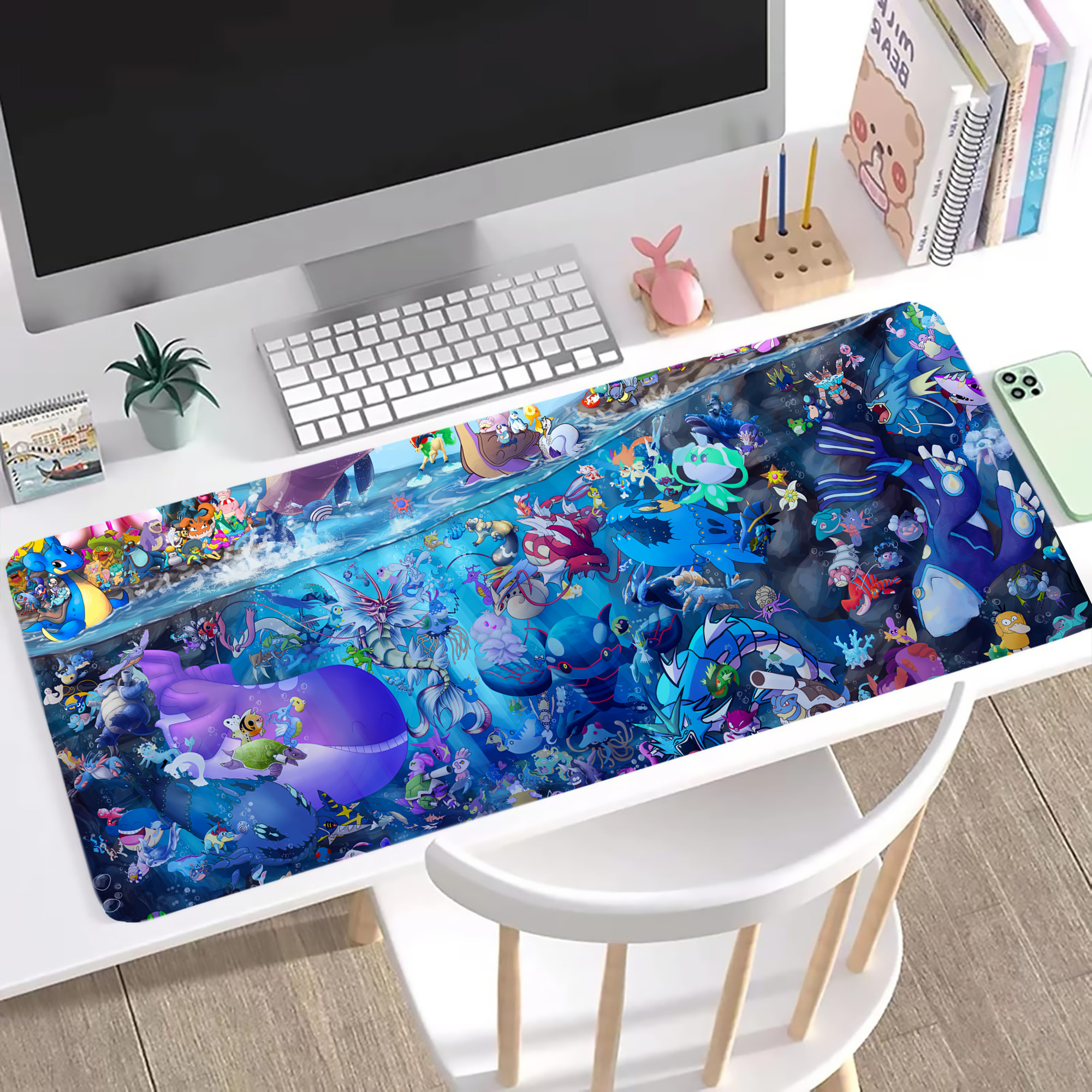 （画像用） ポケットモンスター Pokémon ステッチ加工 大判デスクマット／滑り止めマウスパッド