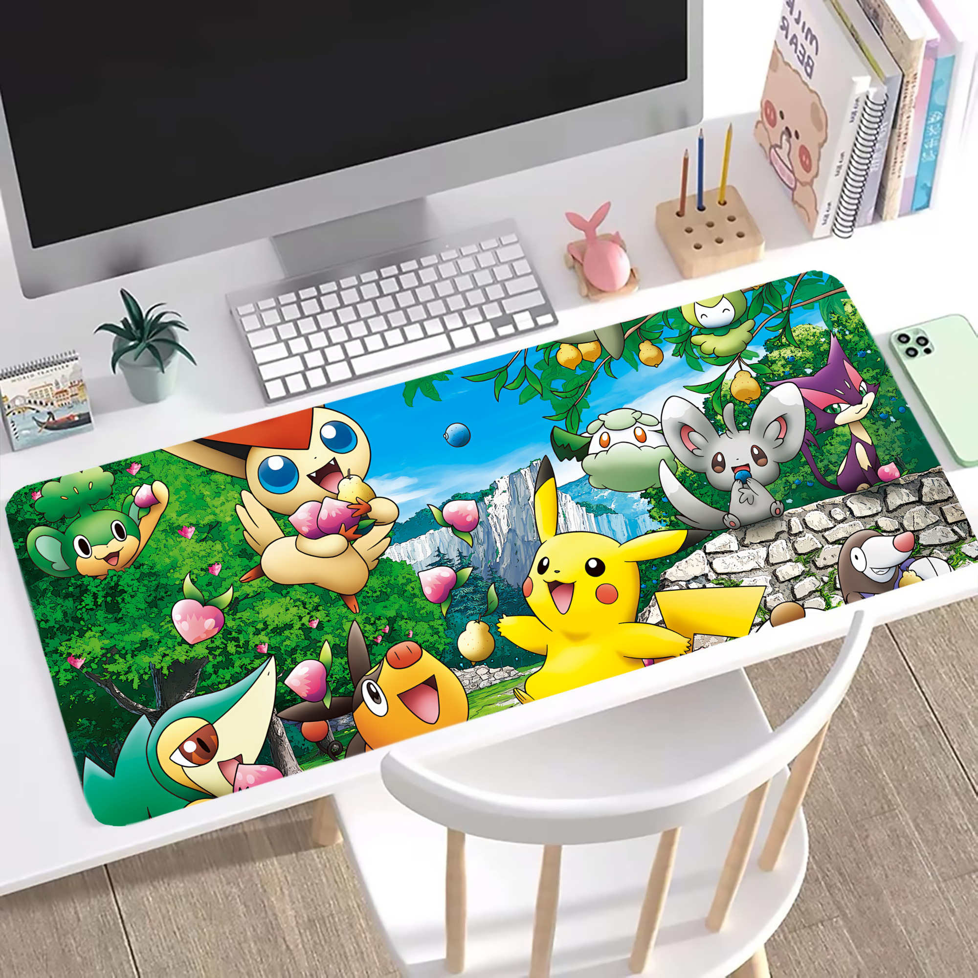 （画像用） ポケットモンスター Pokémon ステッチ加工 大判デスクマット／滑り止めマウスパッド