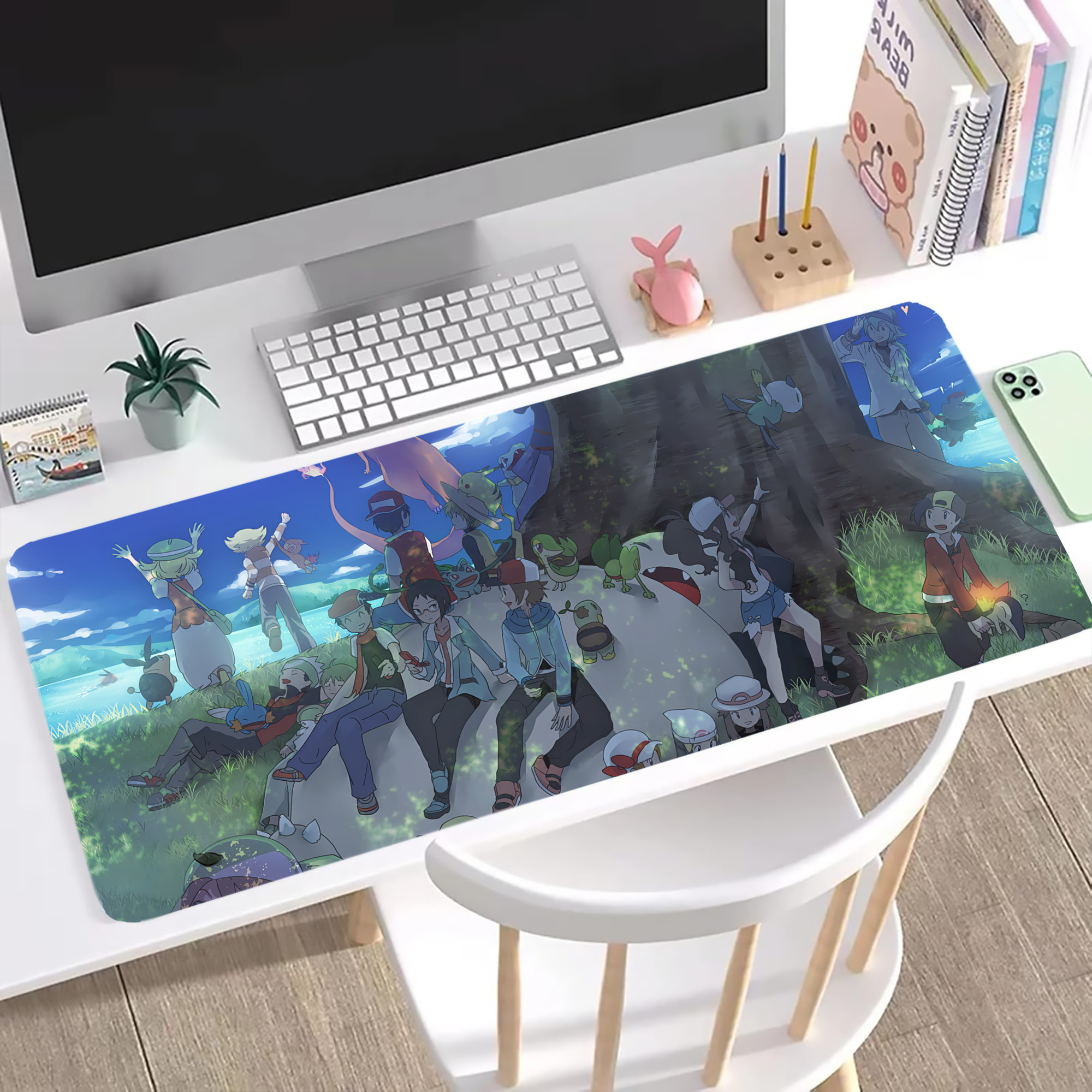 （画像用） ポケットモンスター Pokémon ステッチ加工 大判デスクマット／滑り止めマウスパッド