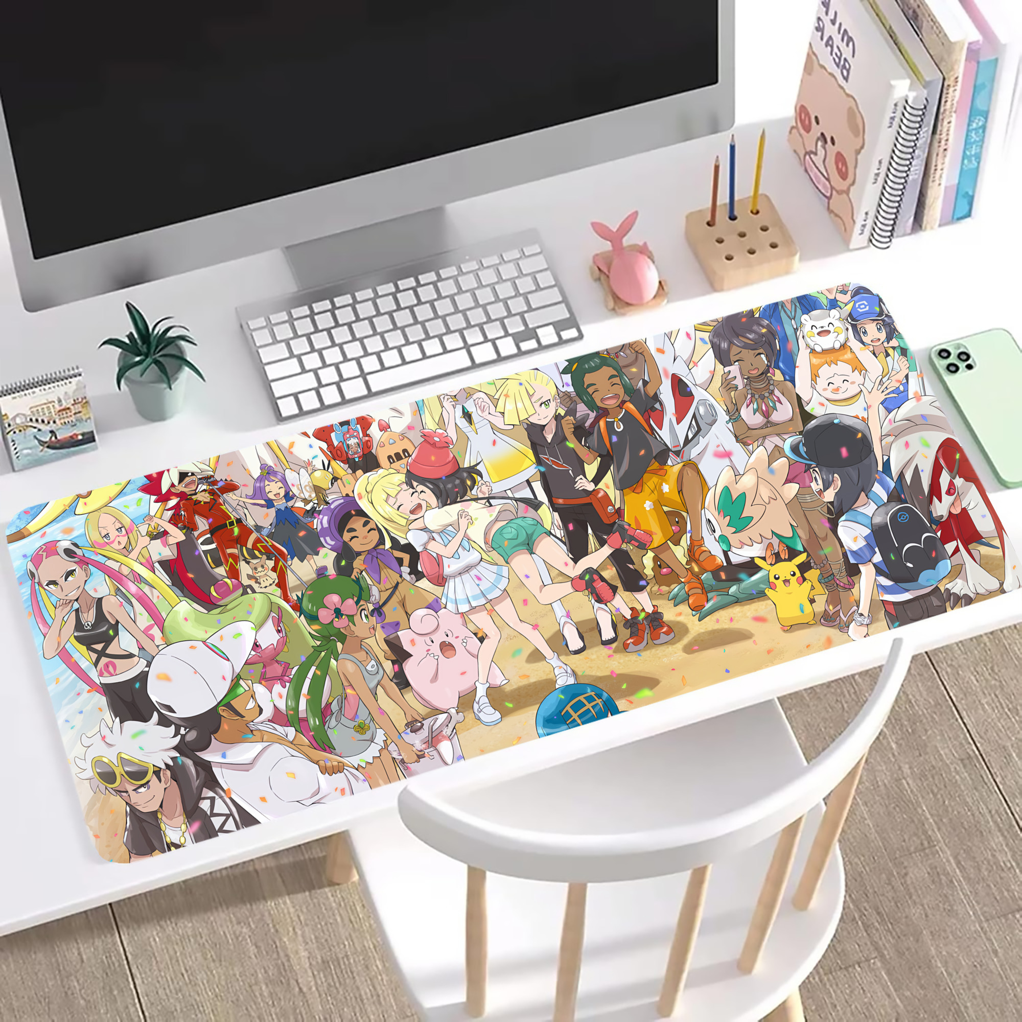 （画像用） ポケットモンスター Pokémon ステッチ加工 大判デスクマット／滑り止めマウスパッド