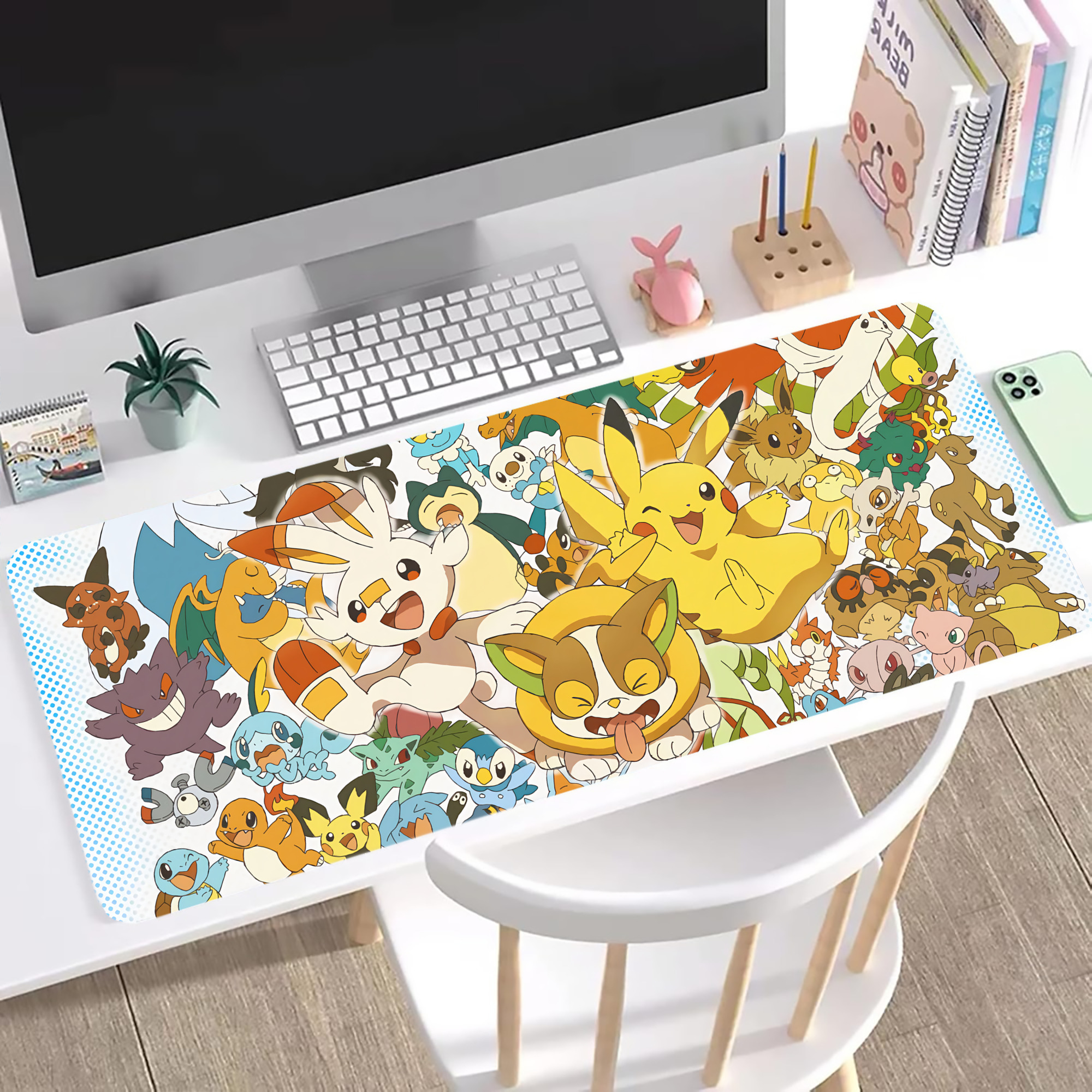 （画像用） ポケットモンスター Pokémon ステッチ加工 大判デスクマット／滑り止めマウスパッド