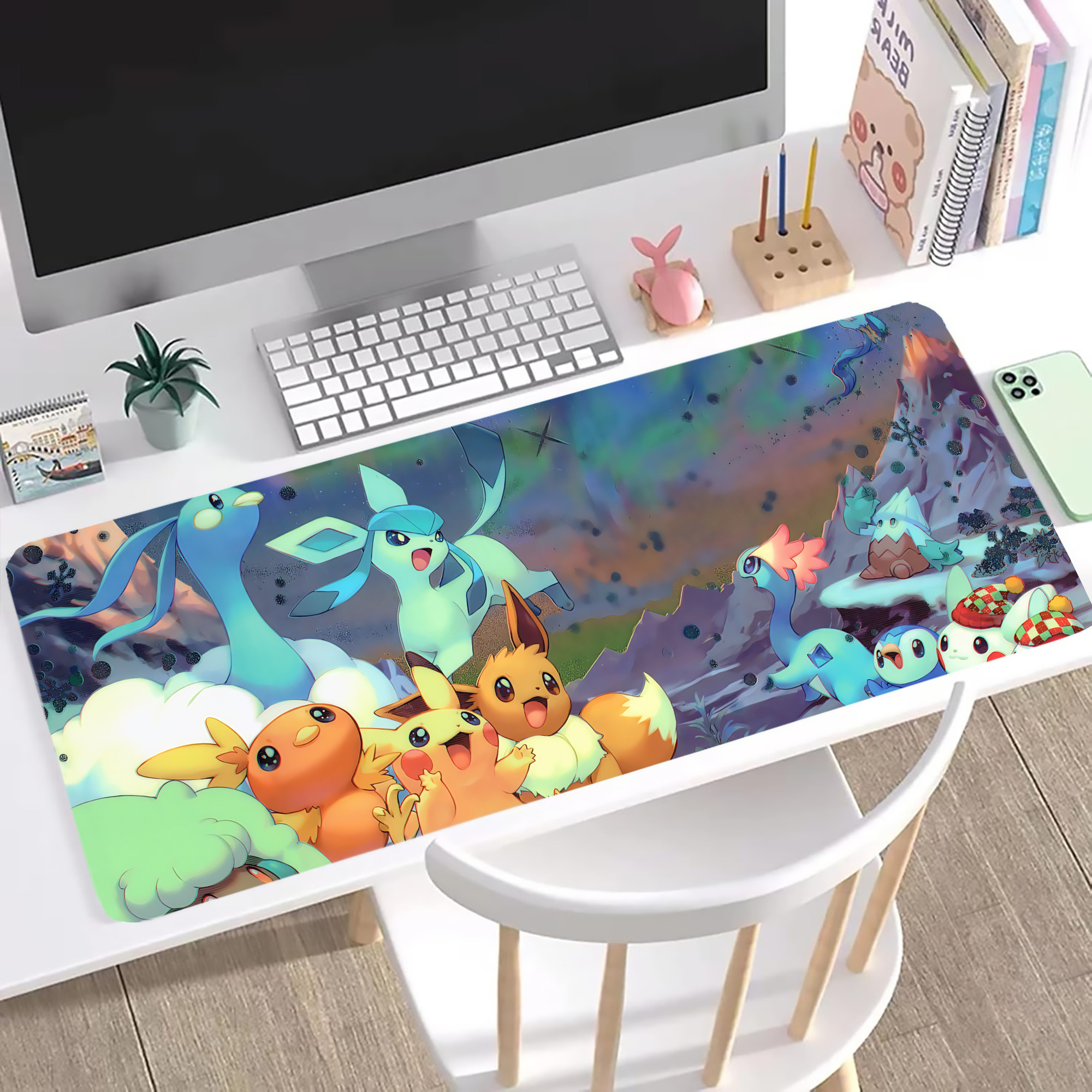 （画像用） ポケットモンスター Pokémon ステッチ加工 大判デスクマット／滑り止めマウスパッド