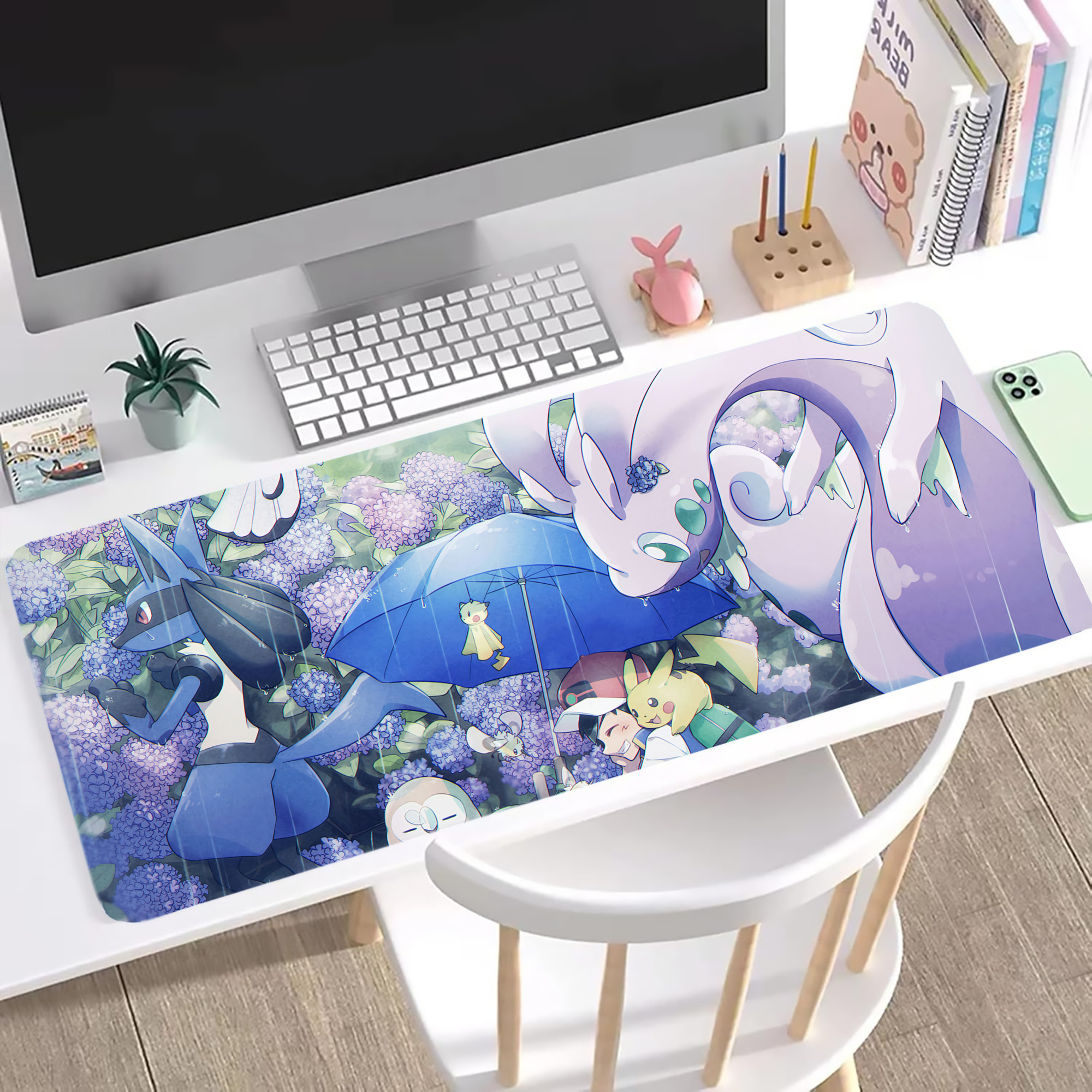 （画像用） ポケットモンスター Pokémon ステッチ加工 大判デスクマット／滑り止めマウスパッド