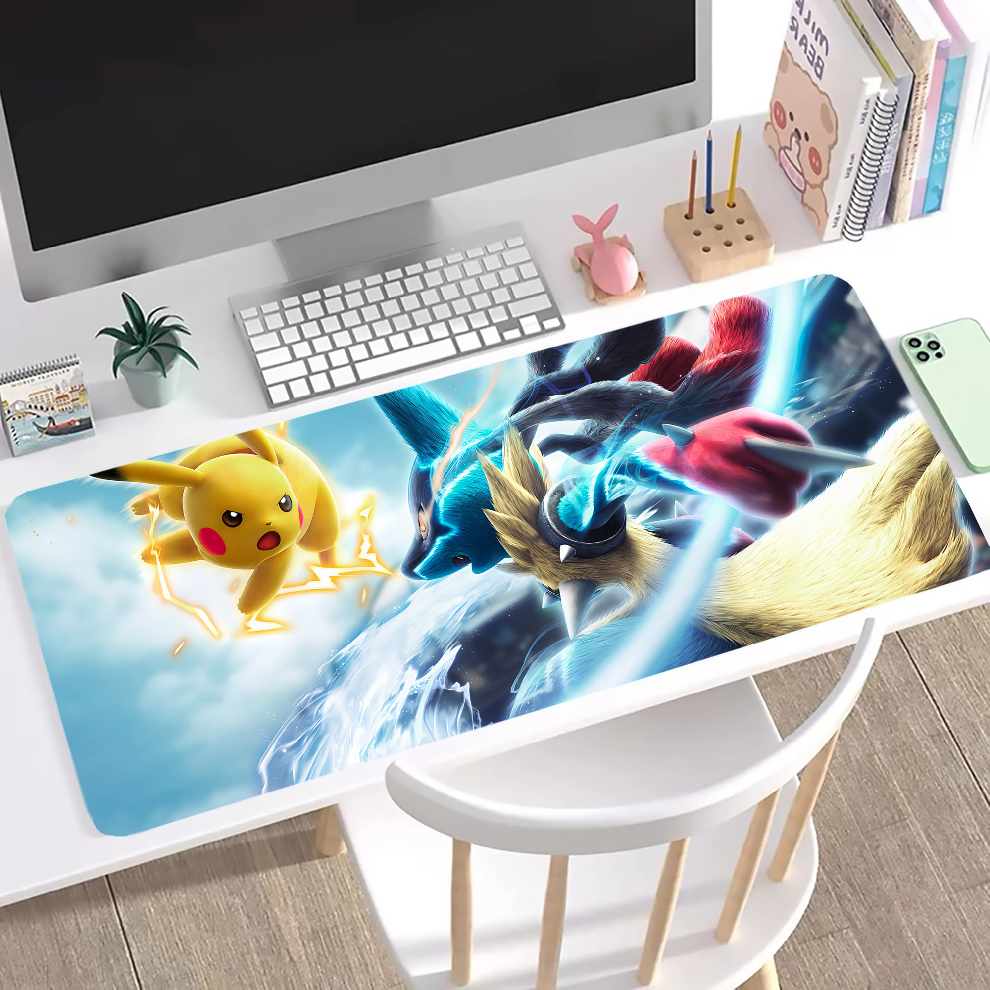 （画像用） ポケットモンスター Pokémon ステッチ加工 大判デスクマット／滑り止めマウスパッド