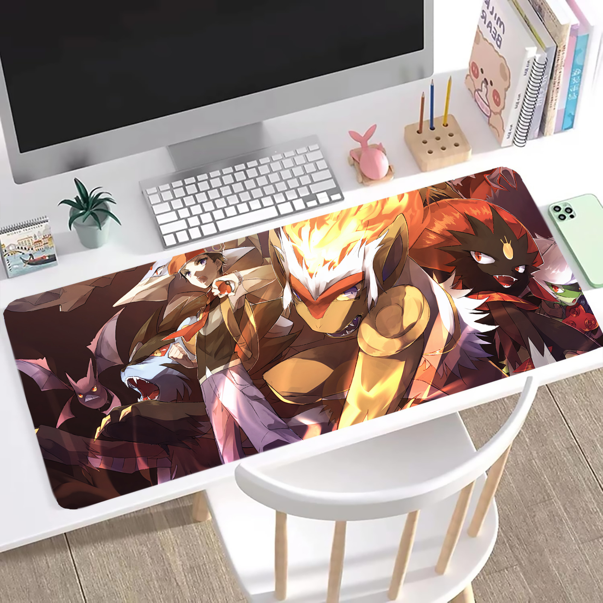 （画像用） ポケットモンスター Pokémon ステッチ加工 大判デスクマット／滑り止めマウスパッド