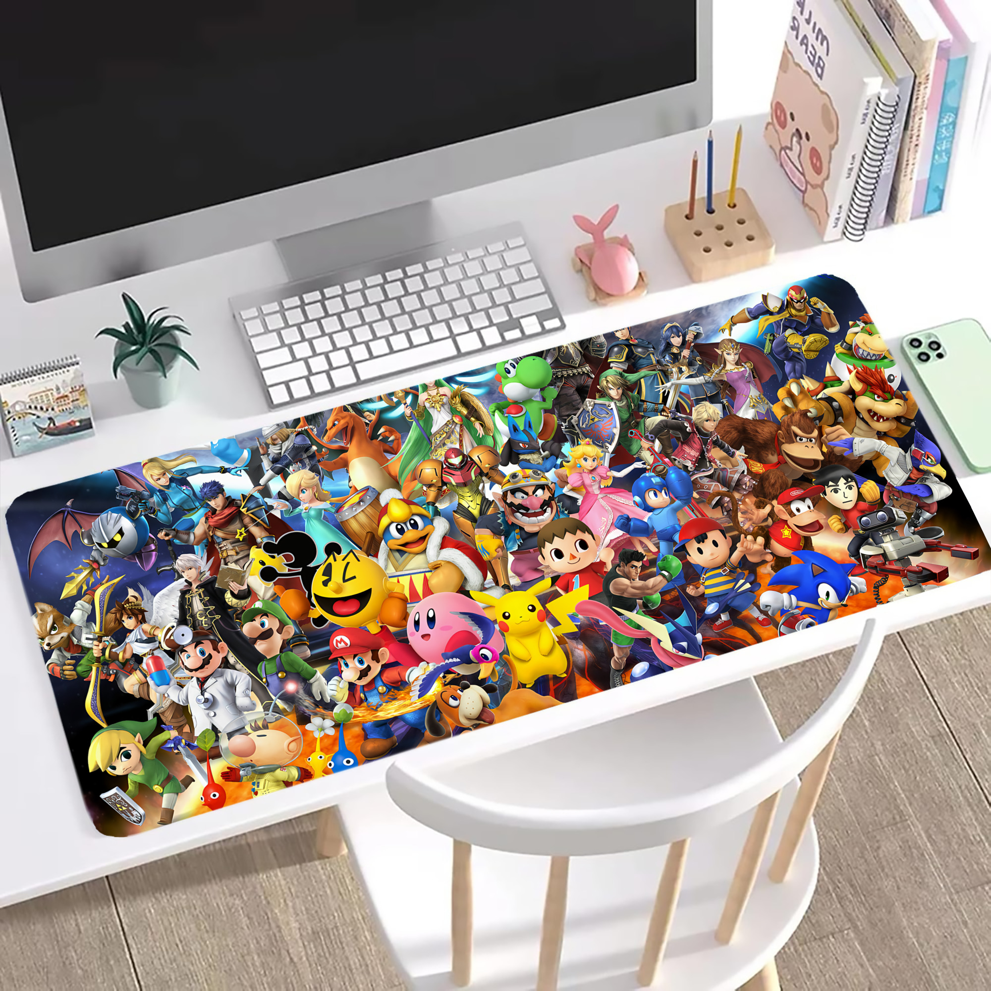 （画像用） ポケットモンスター Pokémon ステッチ加工 大判デスクマット／滑り止めマウスパッド