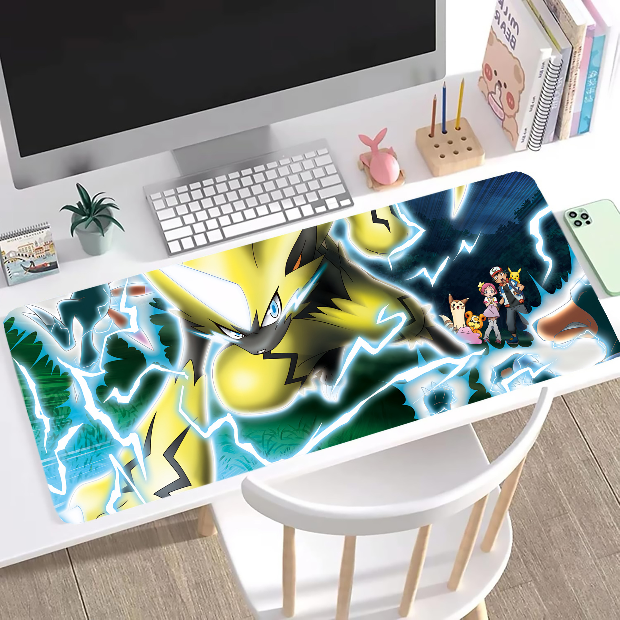 （画像用） ポケットモンスター Pokémon ステッチ加工 大判デスクマット／滑り止めマウスパッド