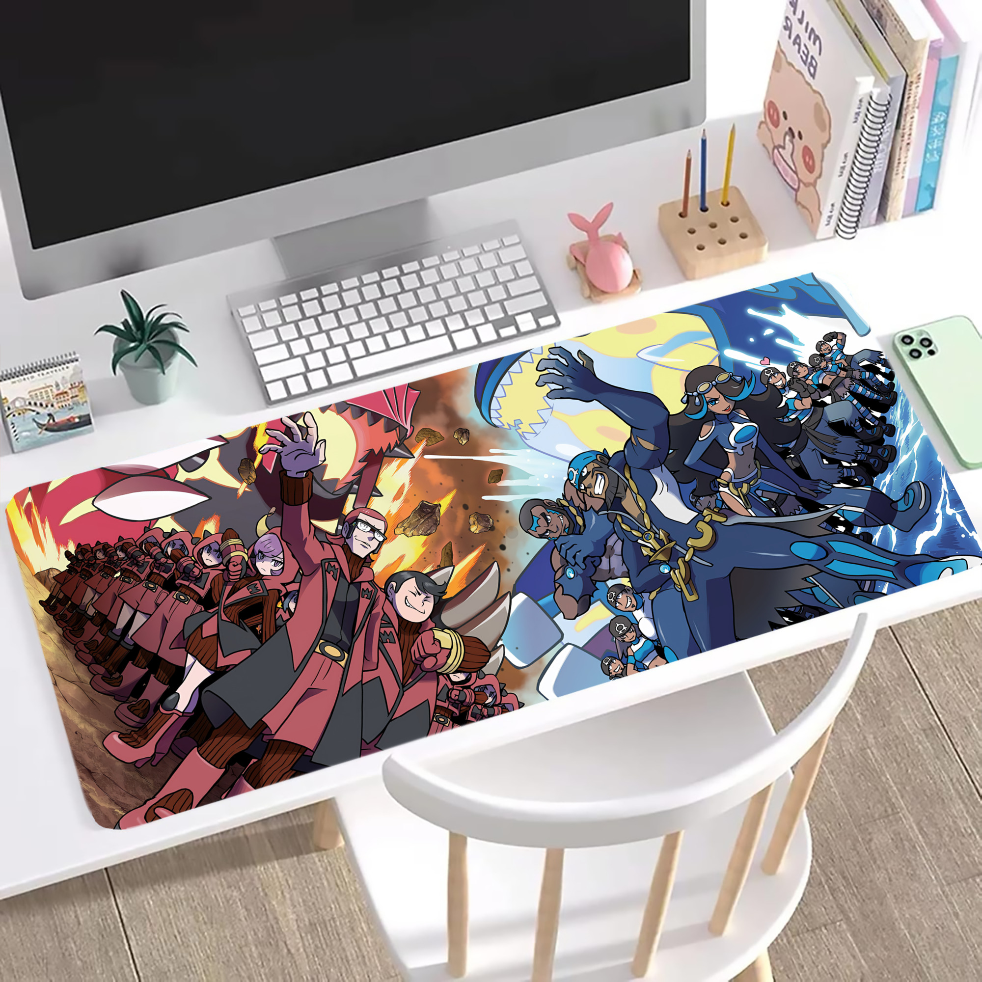 （画像用） ポケットモンスター Pokémon ステッチ加工 大判デスクマット／滑り止めマウスパッド