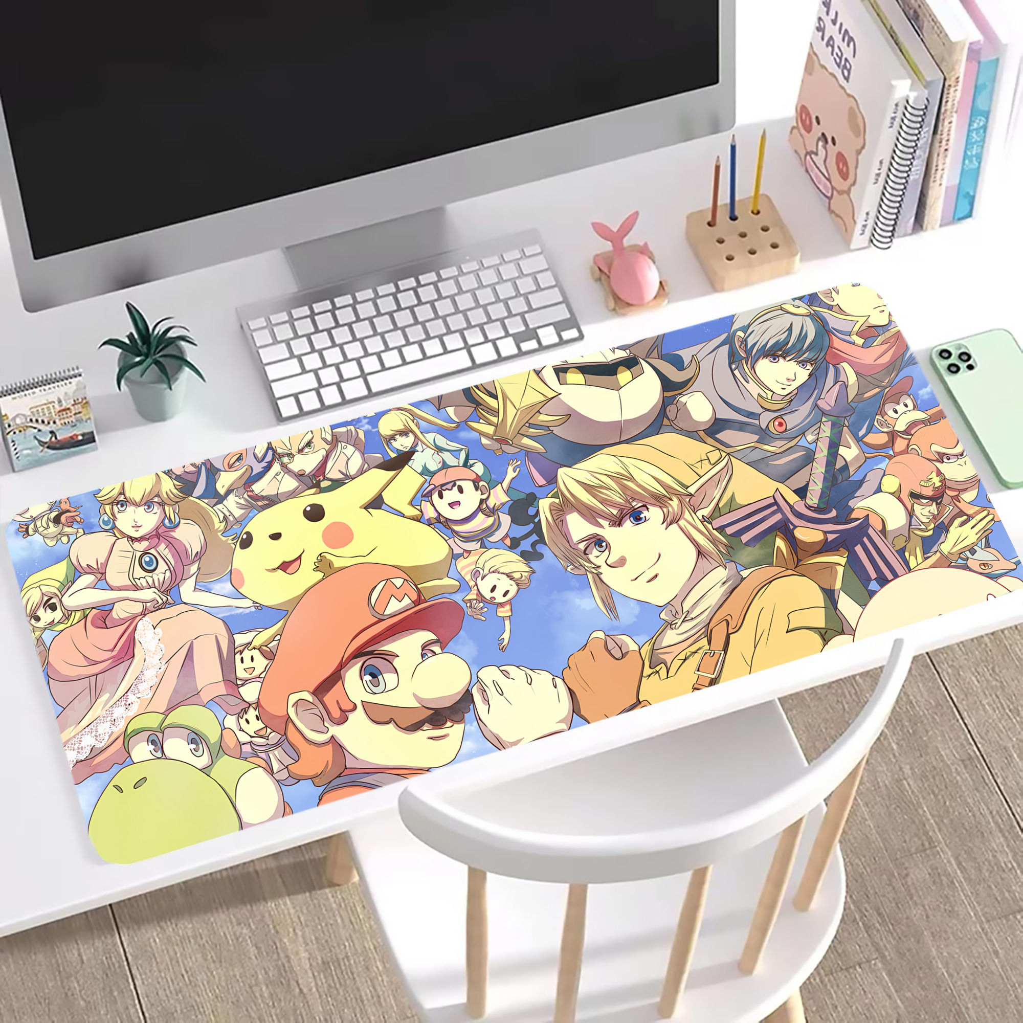 （画像用） ポケットモンスター Pokémon ステッチ加工 大判デスクマット／滑り止めマウスパッド