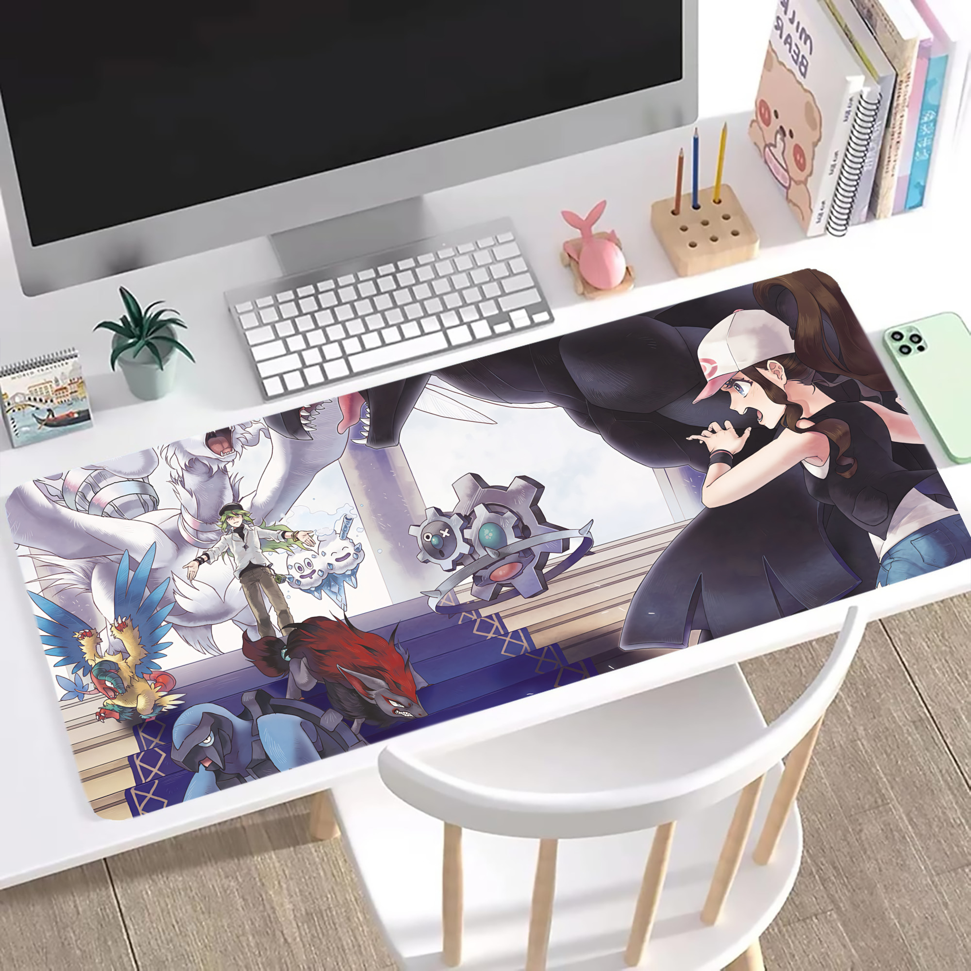 （画像用） ポケットモンスター Pokémon ステッチ加工 大判デスクマット／滑り止めマウスパッド