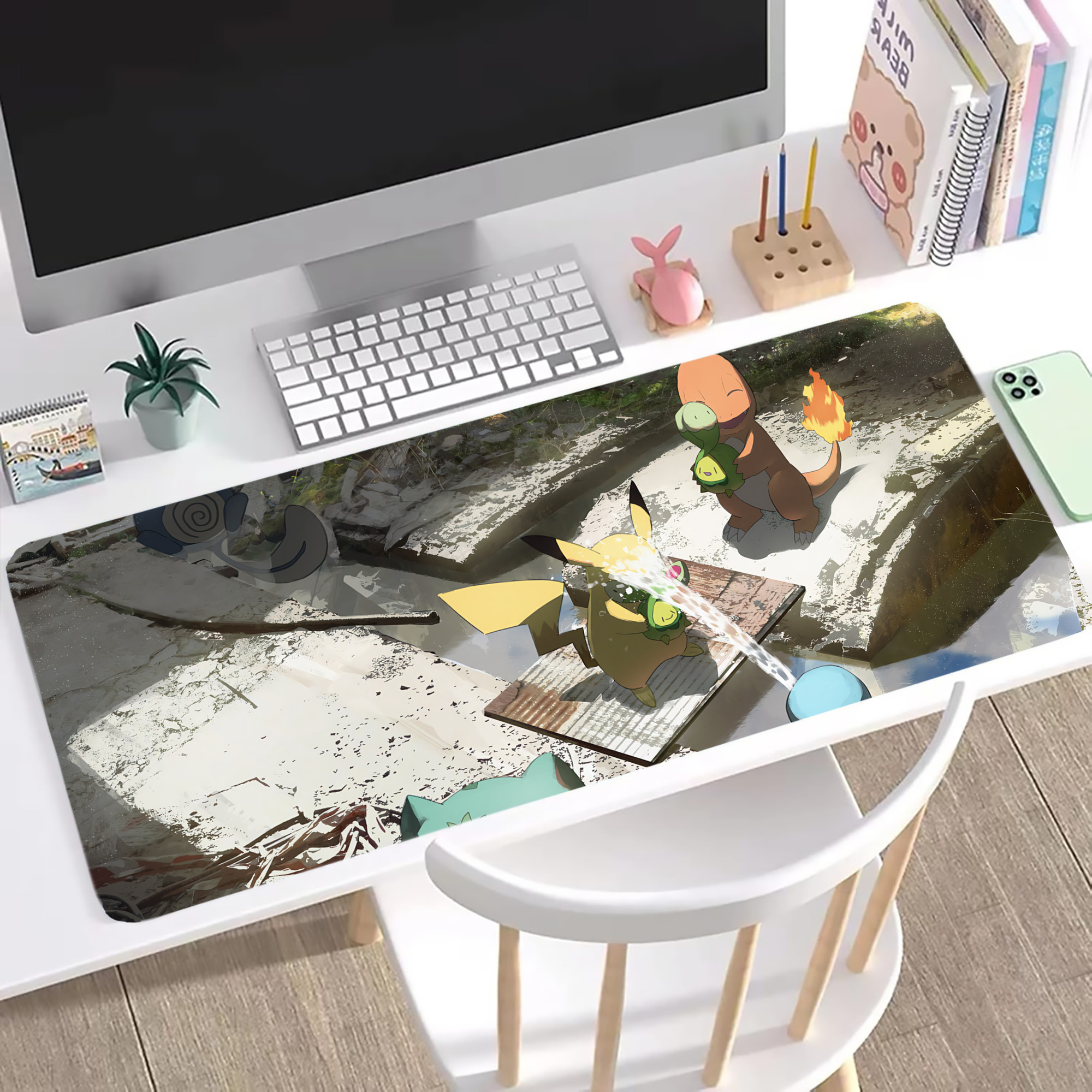 （画像用） ポケットモンスター Pokémon ステッチ加工 大判デスクマット／滑り止めマウスパッド