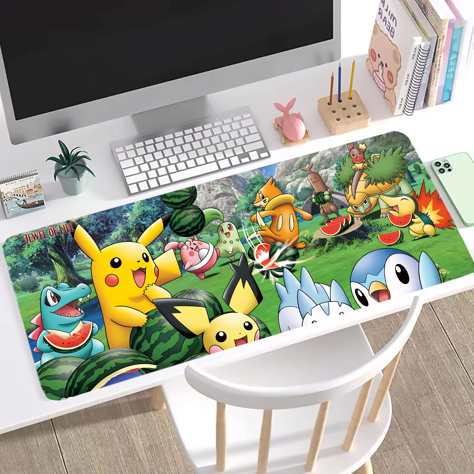 （画像用） ポケットモンスター Pokémon ステッチ加工 大判デスクマット／滑り止めマウスパッド