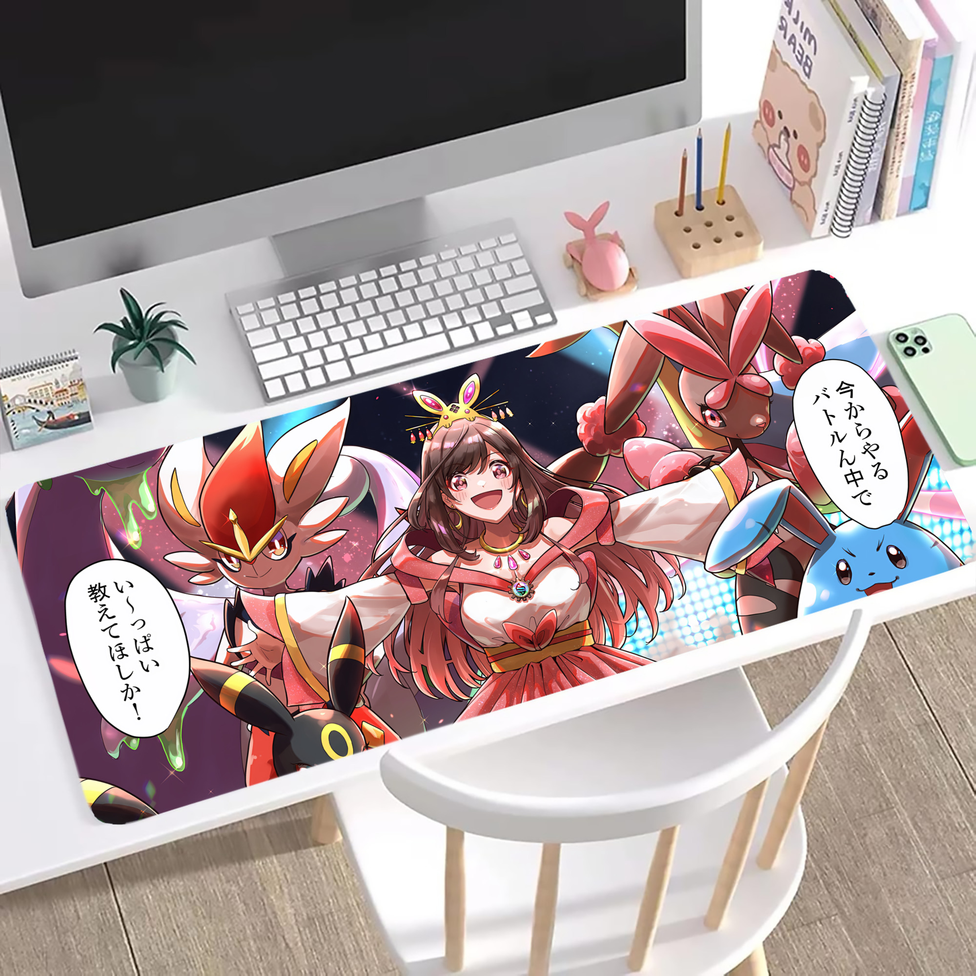 （画像用） ポケットモンスター Pokémon ステッチ加工 大判デスクマット／滑り止めマウスパッド