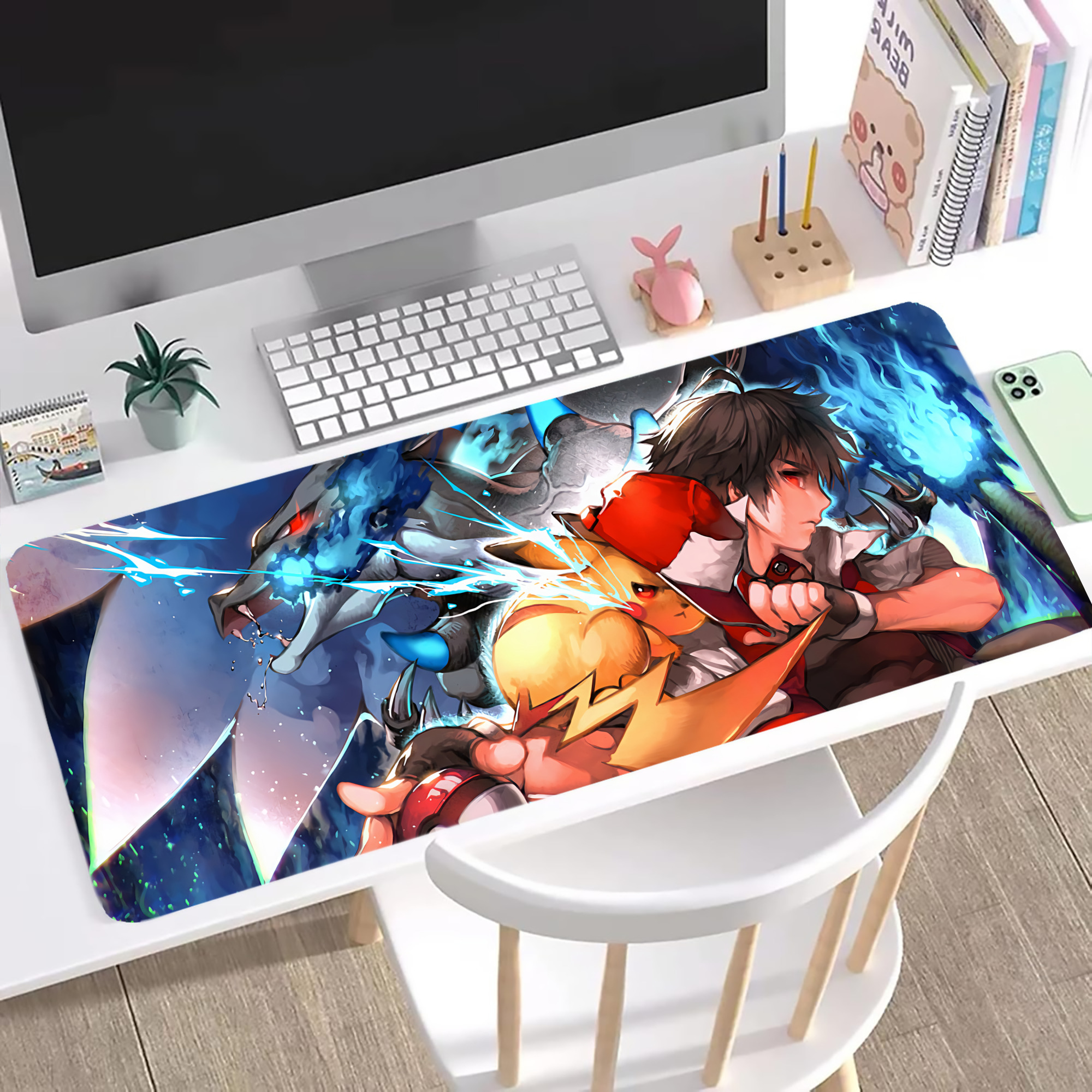 （画像用） ポケットモンスター Pokémon ステッチ加工 大判デスクマット／滑り止めマウスパッド