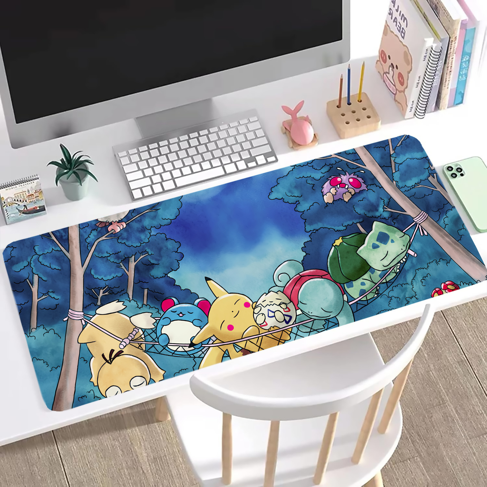 （画像用） ポケットモンスター Pokémon ステッチ加工 大判デスクマット／滑り止めマウスパッド