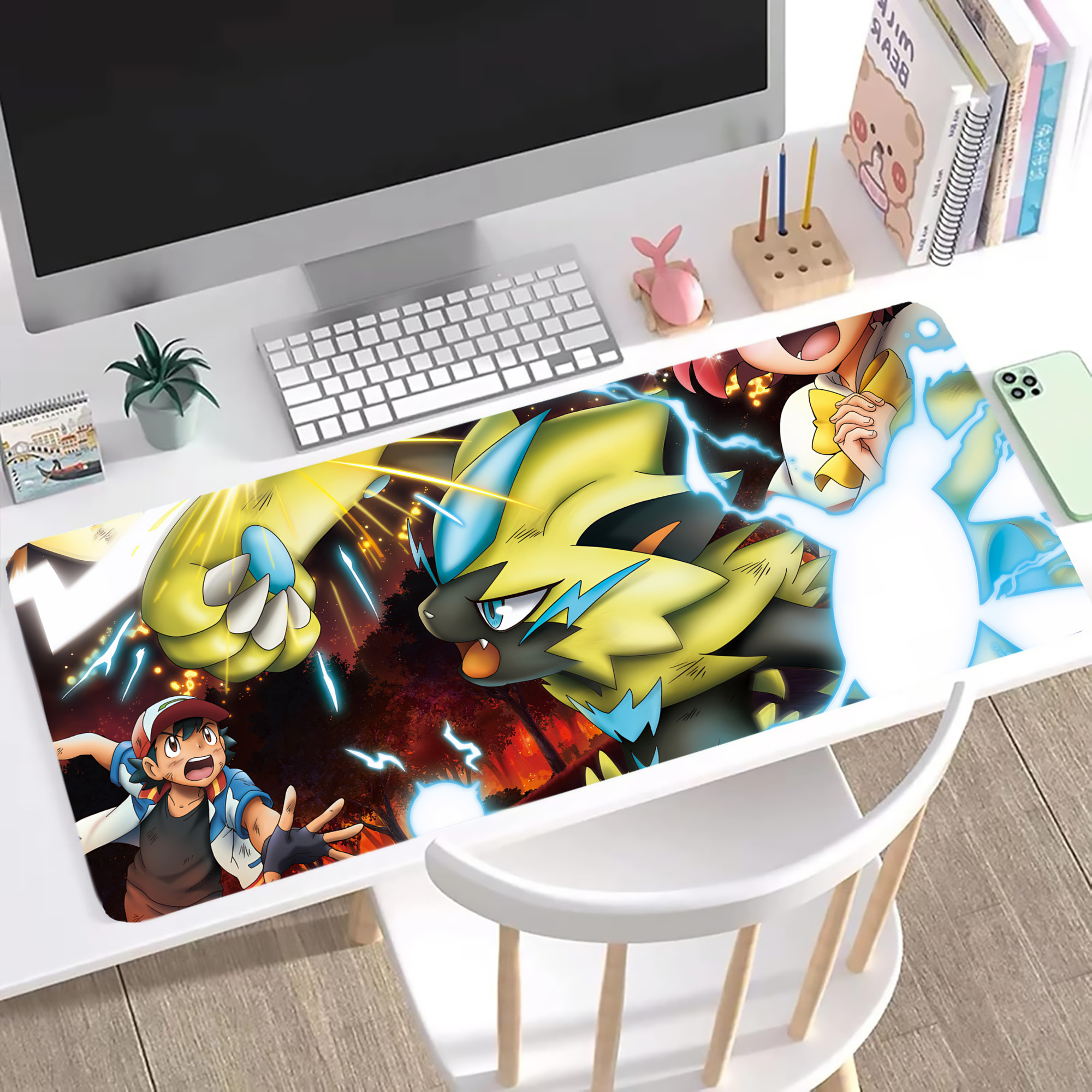 （画像用） ポケットモンスター Pokémon ステッチ加工 大判デスクマット／滑り止めマウスパッド