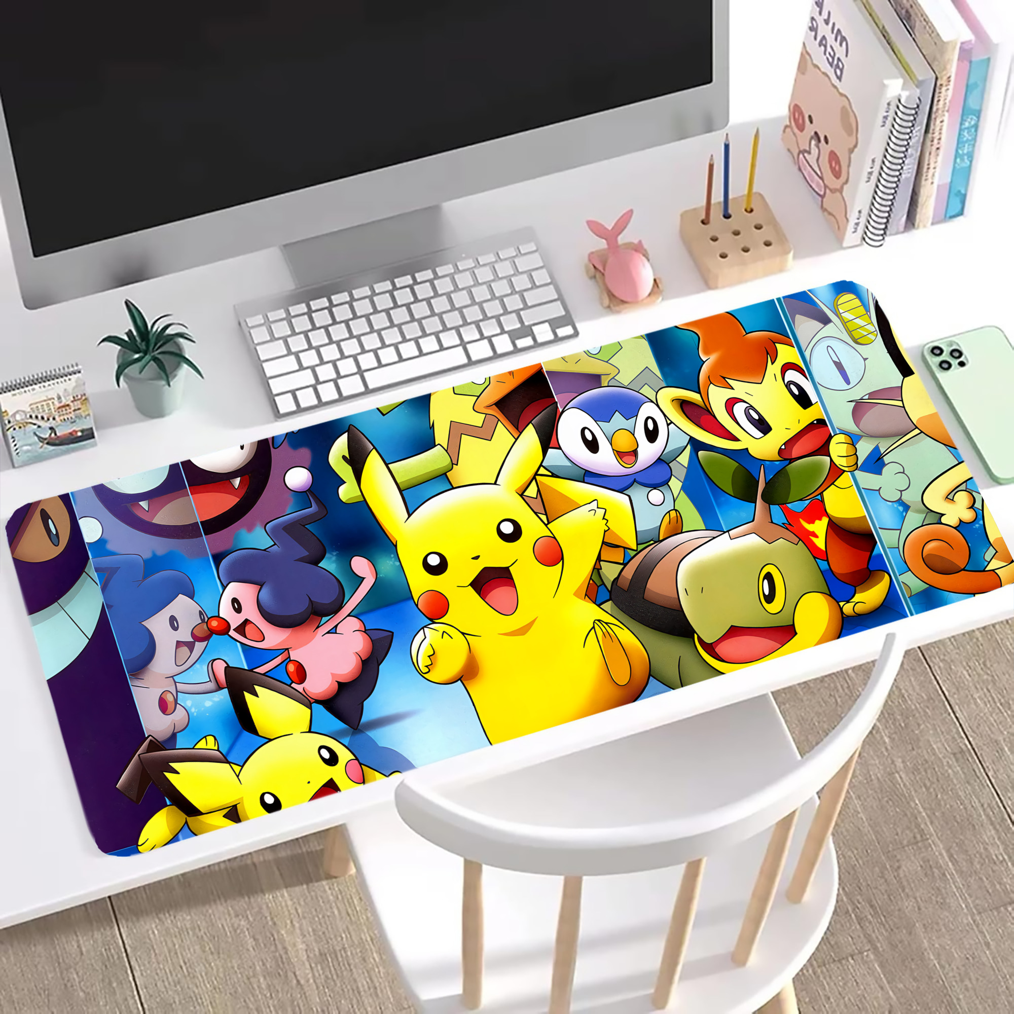 （画像用） ポケットモンスター Pokémon ステッチ加工 大判デスクマット／滑り止めマウスパッド